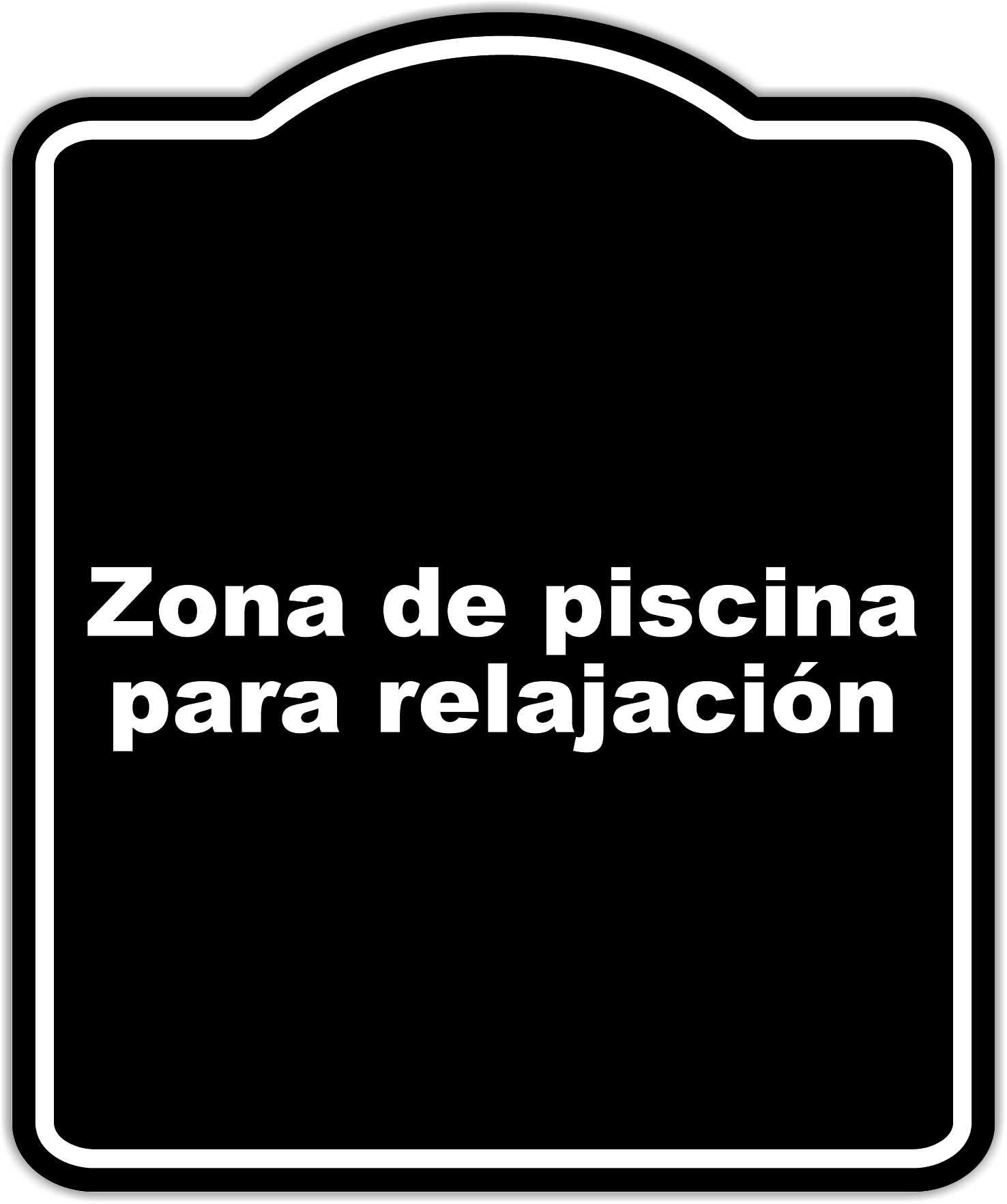Zona de piscina para relajación BLACK Aluminum Composite Sign 8.5 x 10 inches