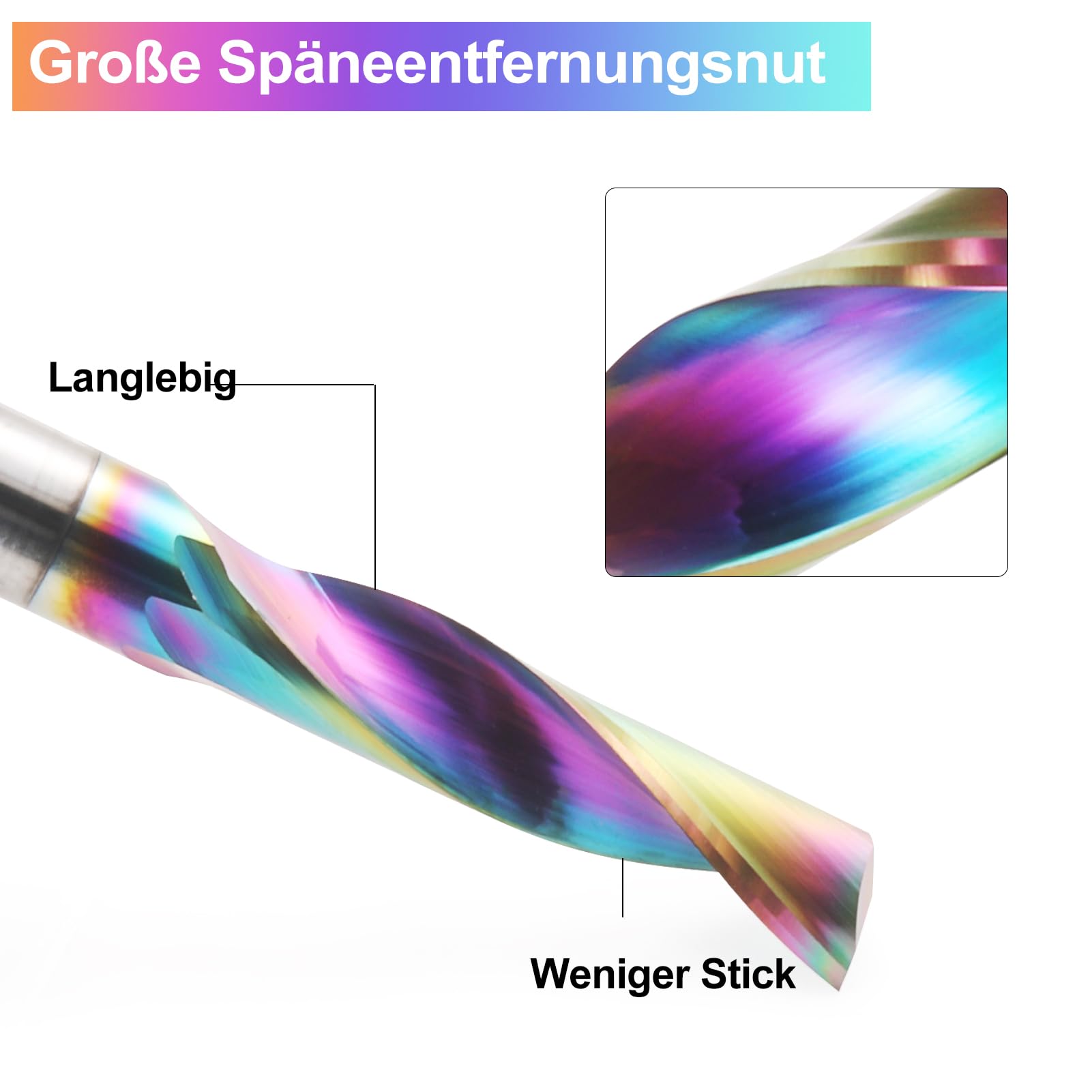 Lot De 2 Fraises En Spirale Cnc Avec Une Rainure Pour Aluminium, Tige