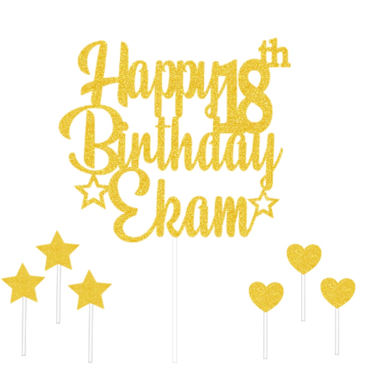 Personalized Custom Cake Topper with Any Name and Any Age – Elegant Birthday Cake Decoration for Kids, Adults, Milestone Birthdays, Anniversary, Party Celebrations and Special Events