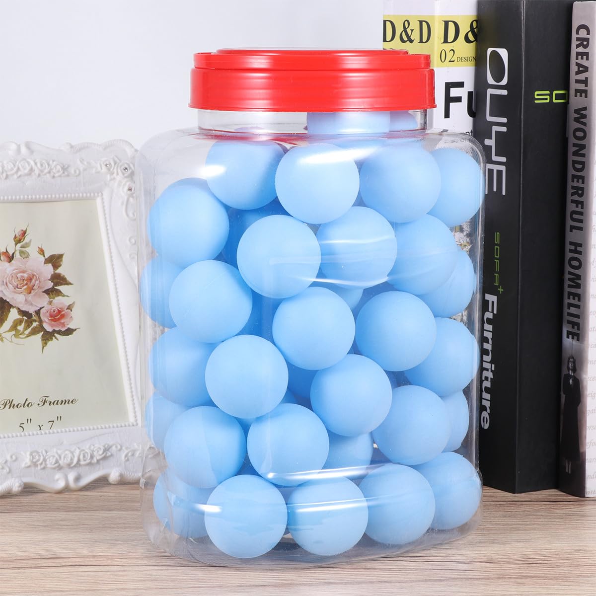 TOYANDONA Balones de Ping Pong para Principiantes 60 de 40mm sin Costuras, Perfectamente Equilibradas, de Material PP, Ideales para Deportes en Casa Aire Libre