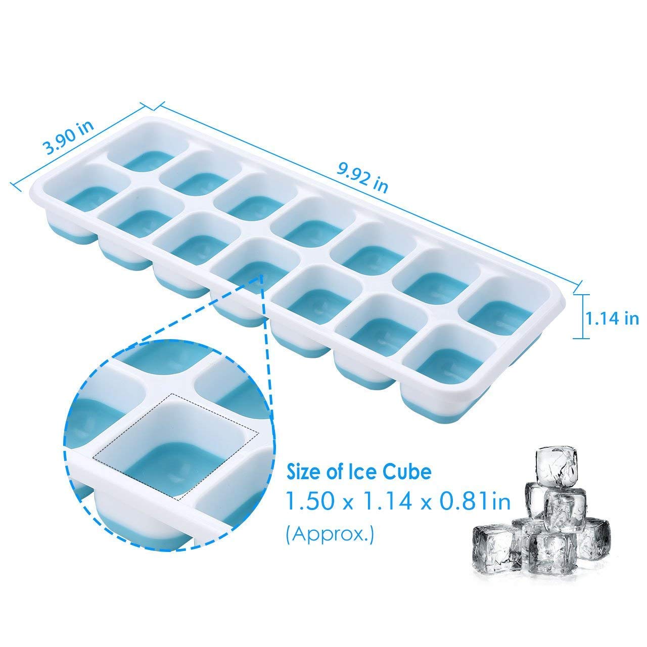 U Chef Ice Cube Molds with Lids, Set of 4 Flexible Silicone Easy Release Trays with Spill Resistant Removable Lid, Stackable Ice Trays — Amazon image 5