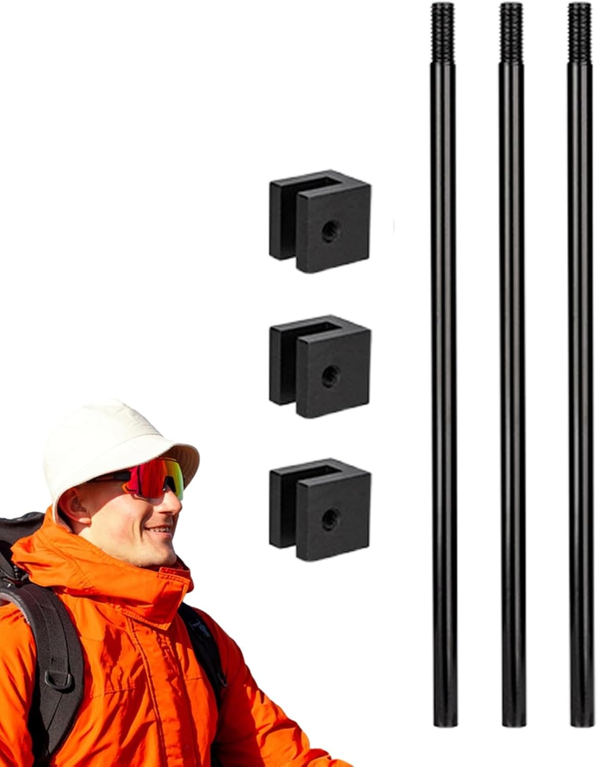 Tripod Grill System - Detachable Aluminum Alloy Cooking Tripod, Adjustable Height Campfire Stand, Foldable Outdoor Cook Kit, Carry-Bag Included, Multi-Purpose Campfire Setup | Camping Grill Gear for F Three-legged high model - Image 1 of 9