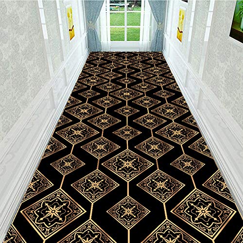 Resistente al desgaste alfombra pasillo negro impresión 3D 3