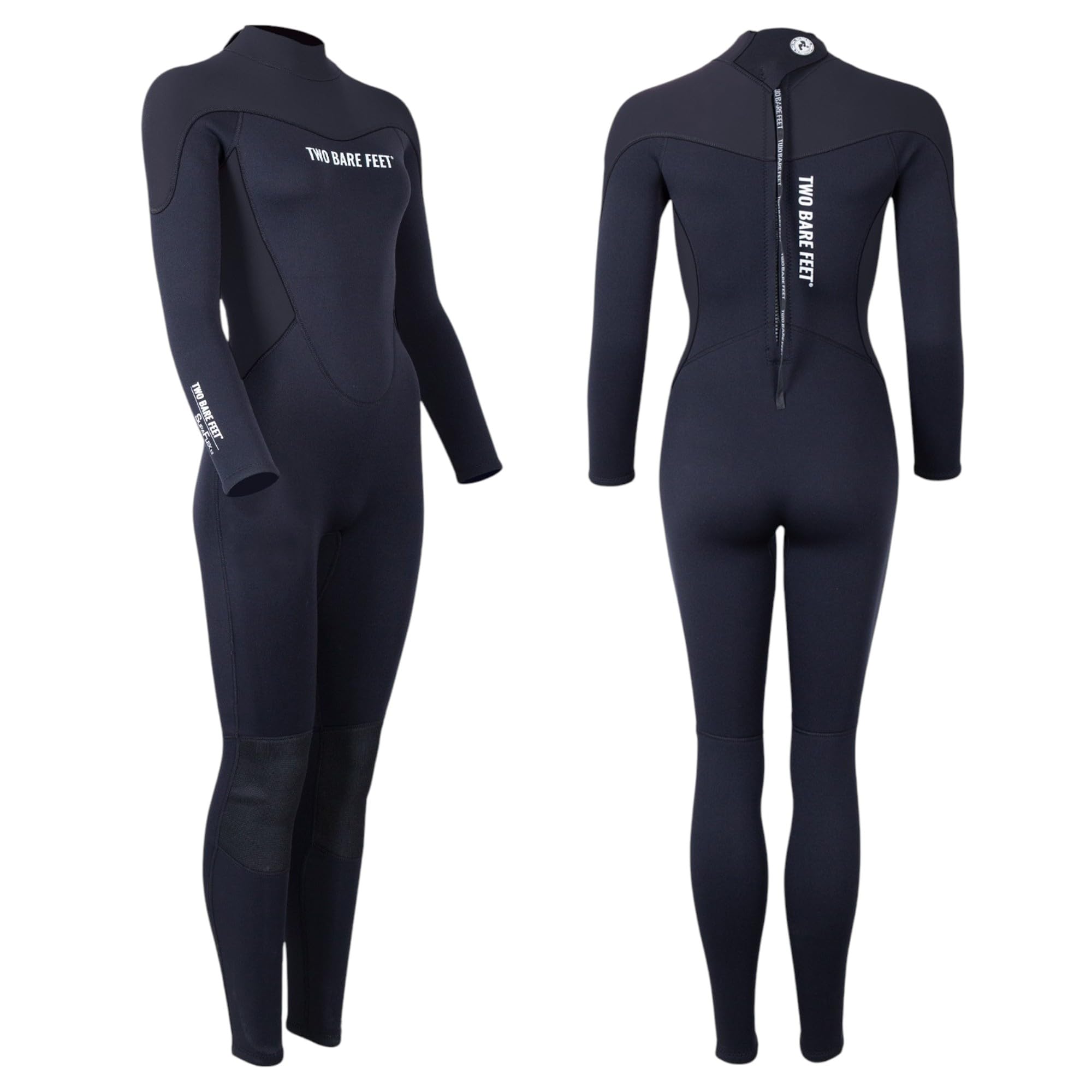Two Bare Feet Women’s 3/2mm SupaFlex Full Length Summer Wetsuit – Superstretch Neoprene Back Zip for Surfing, Paddleboarding & Open Water Swimming (SupaFlex Black, S)