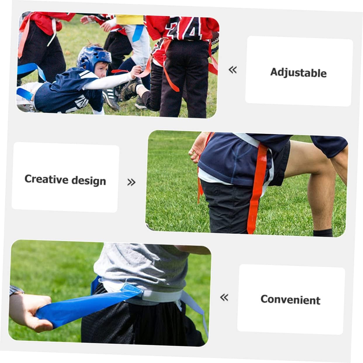 1Set Multi Use Football Waist Flag Set Football Belt with Belts Flags Markers and Drawstring Bag for Youth and Flag Football