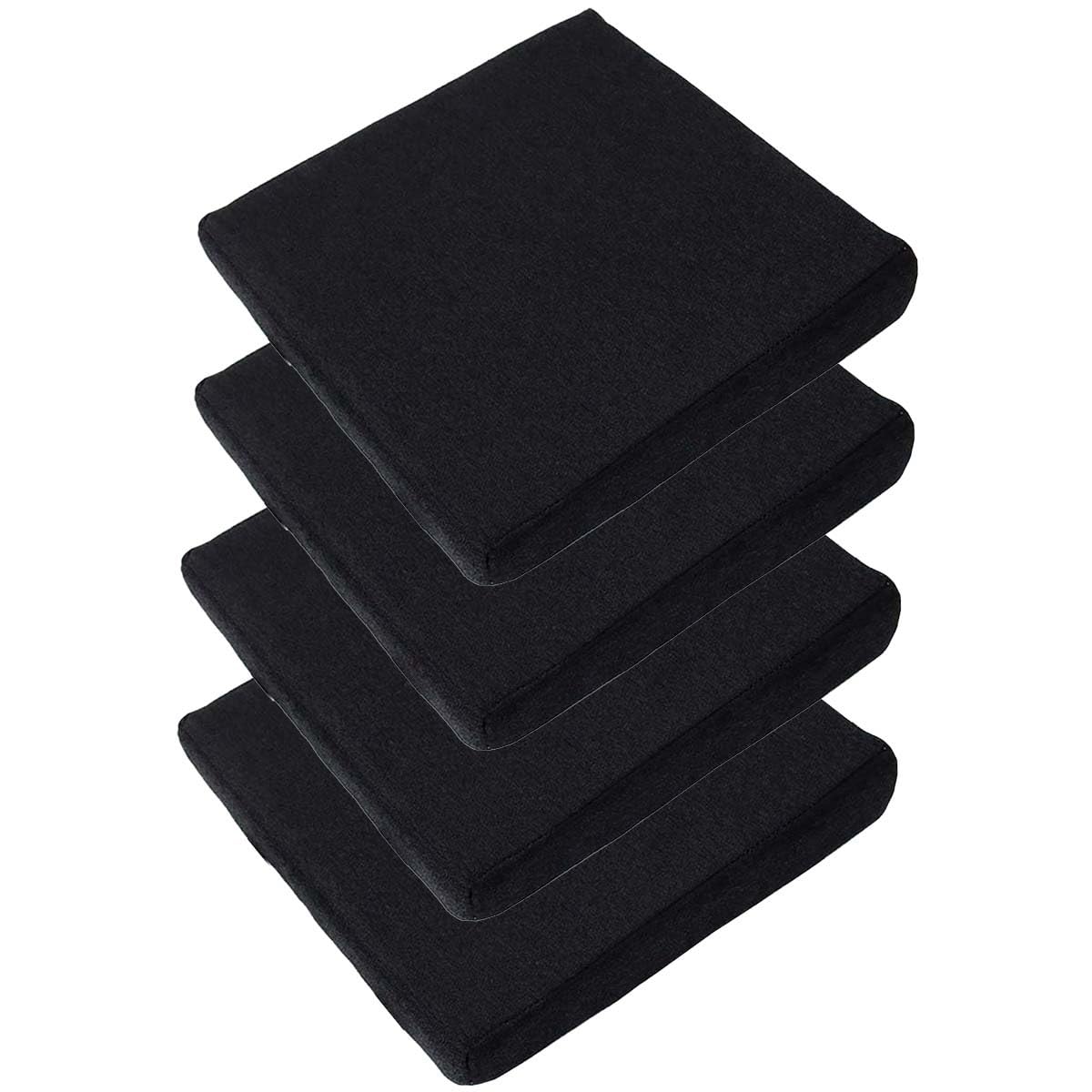 Chair Seat Cushion Set of 1/2/4 Square Stool Cushions 10/12/14 Inches Chair Pads with Ties ,Thicken 5/8CM,Non Slip Chair Padding for Dining ,Office ,Kitchen ,Indoor Outdoor Chairs ( Color : W , Size :