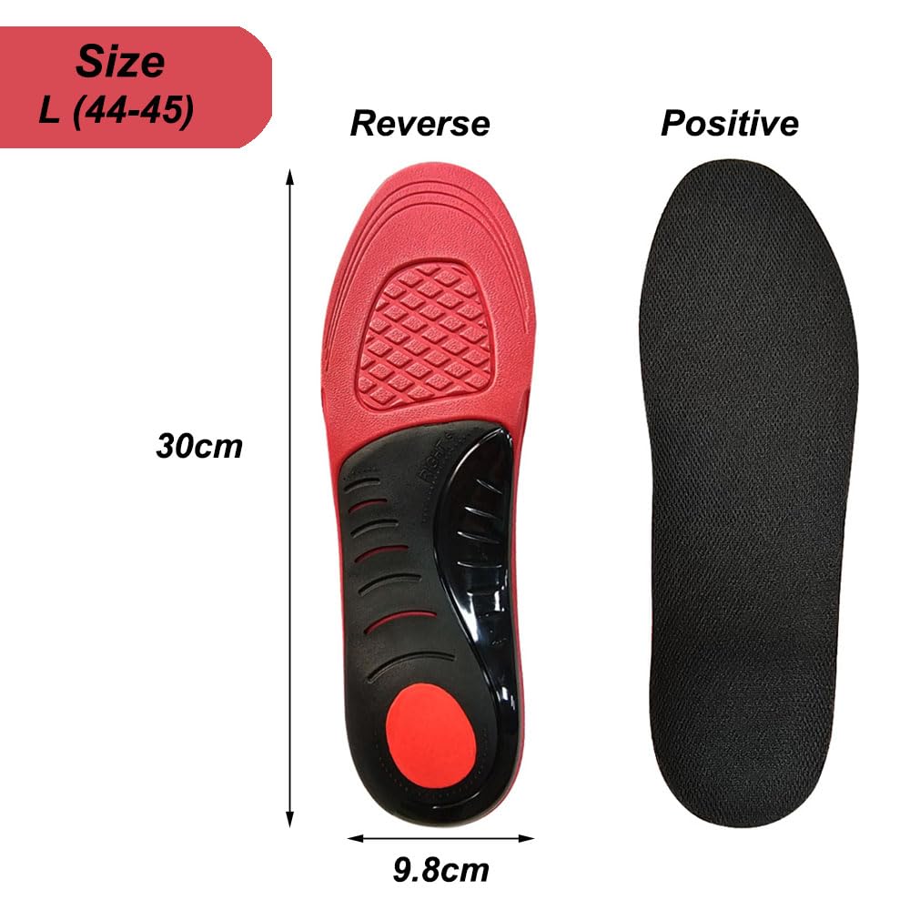 Solette ortopediche, soletta ammortizzante sportiva, poggiapiedi alto per uomo e donna, solette per scarpe troppo grandi per piedi piatti, fascite plantare, dolore al piede (L)