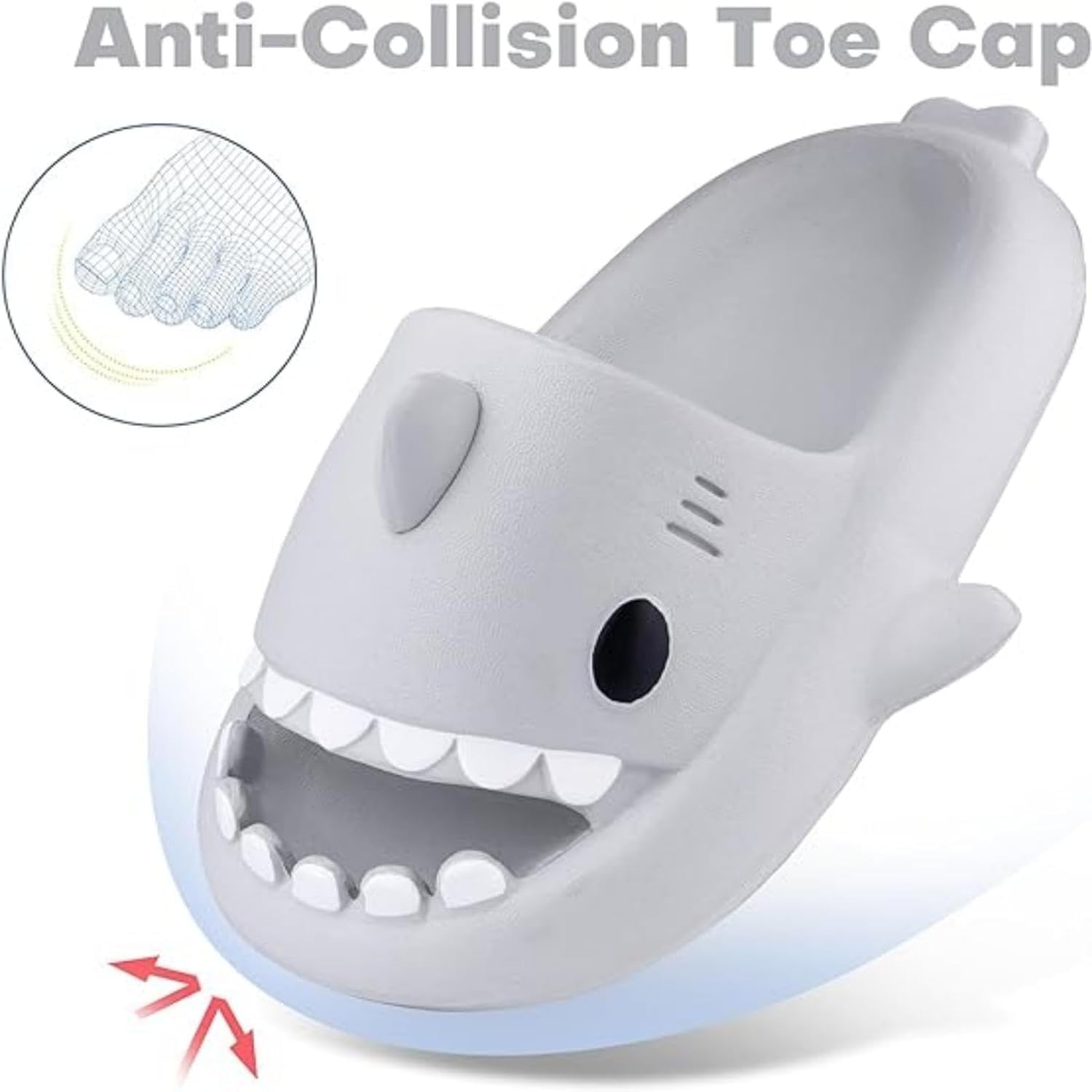 Merking Ciabatte Squalo Estive Mare Open Toe Donna Uomo Ultra Morbide Antiscivolo Sandali da Spiaggia e Piscina a Punta Aperta Shark Slides Slippers