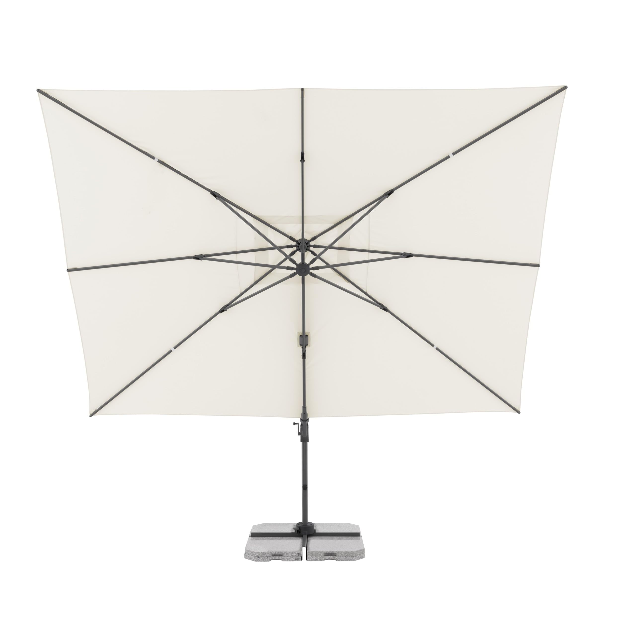Doppler ombrellone a pendolo Jack 400x300cm al naturale I per balcone, terrazza e giardino I a manovella in alluminio resistente ai raggi UV I multifunzionale