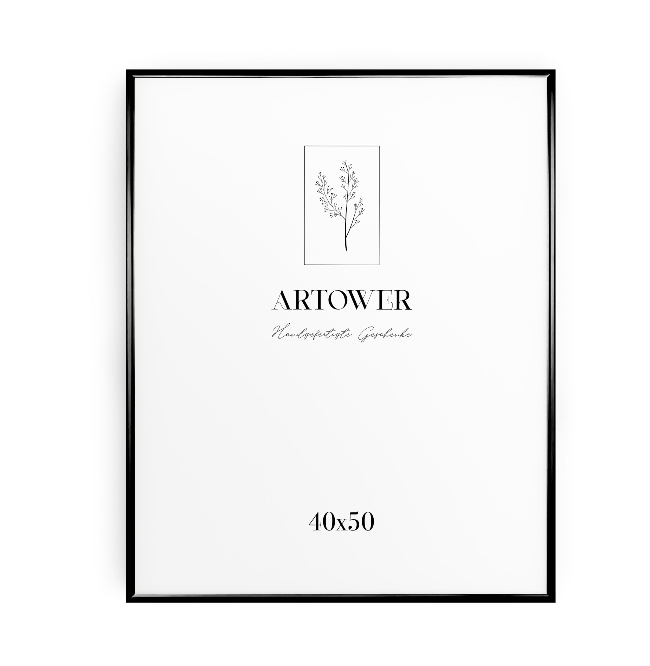 Artower Bilderrahmen Schwarz Metall Dünner Rahmen 40 x 50 cm