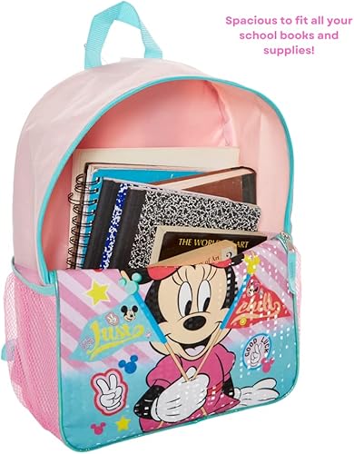 Miniatura 6 de RALME Juego de mochila para niños, 16 pulgadas con bolsa de almuerzo y botella de agua, Varios colores, Minnie Mouse
