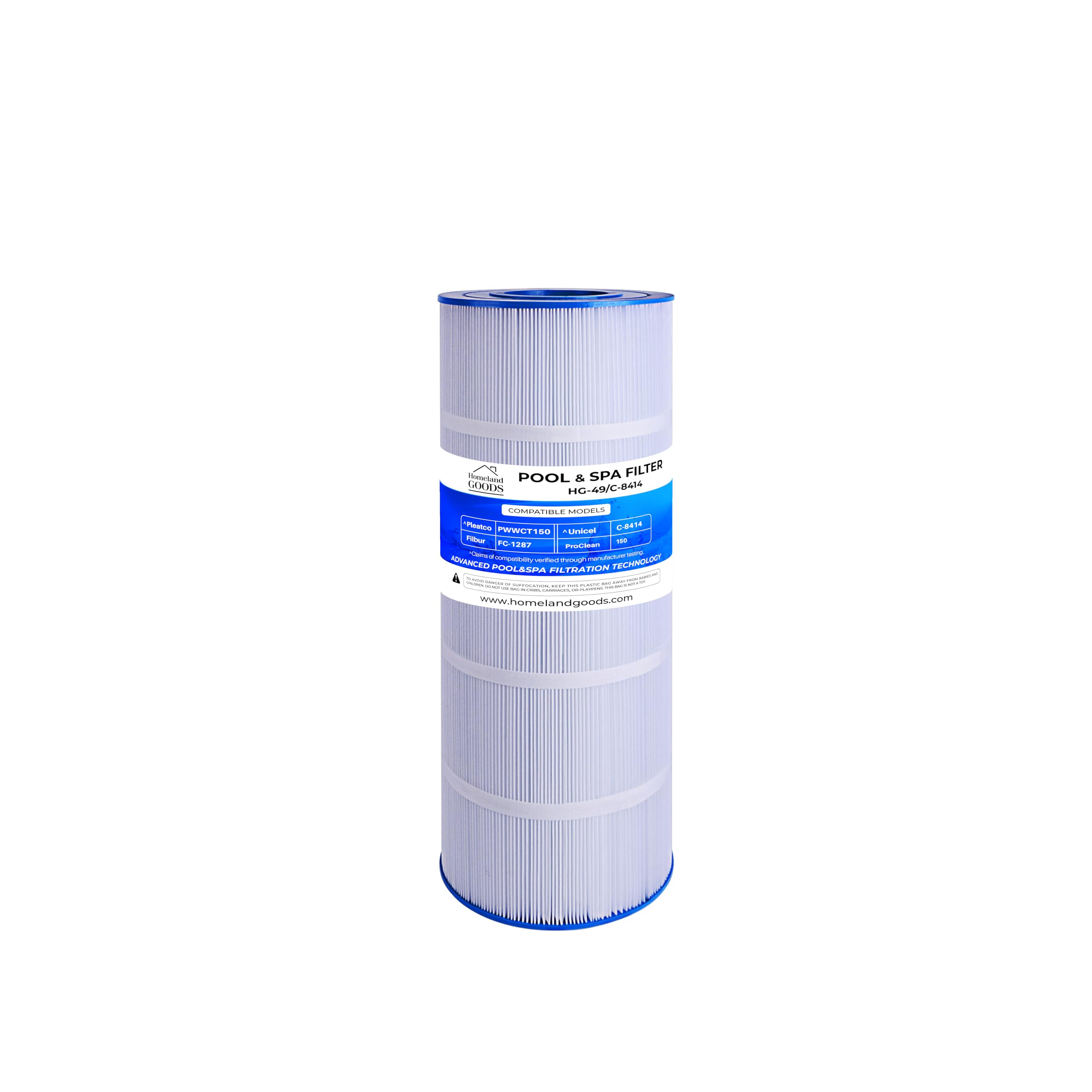 Homeland Goods Pool Filter Replaces Jandy CS150, Hayward CCX1500RE, Waterway ProClean 150, PCCF-150, 817-0150, Filbur FC-1287, Unicel C-8414 | 23 5/16