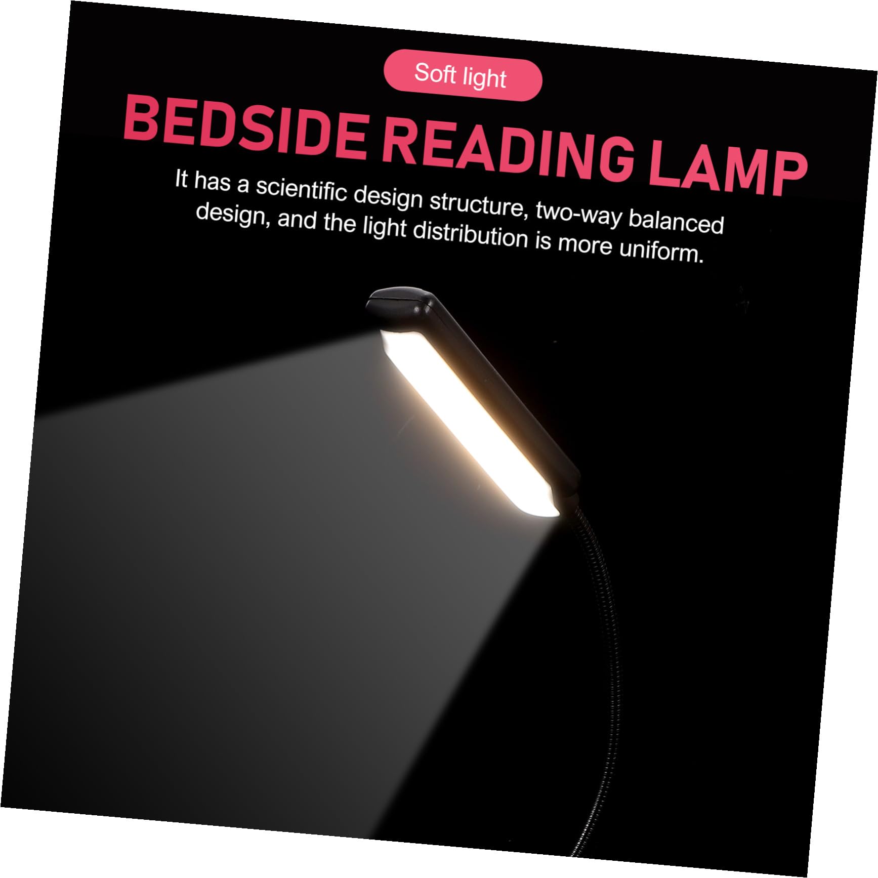 Housoutil Lampe de Lecture LED Rechargeable à Clip, Modèle B Noir, Lot de 2