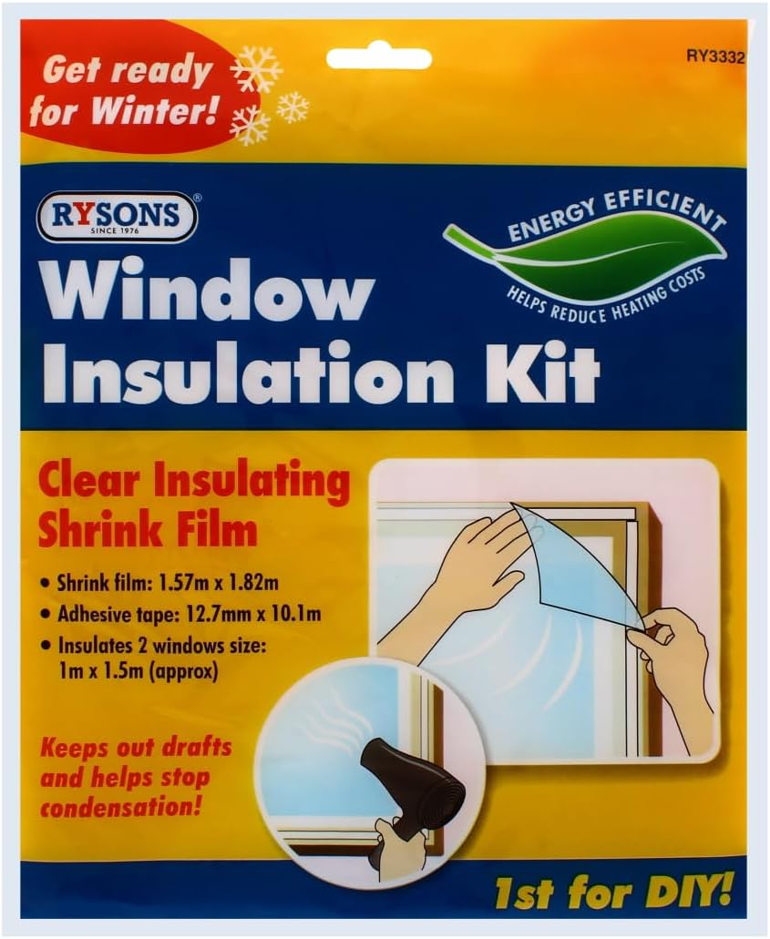 RYSONS Window Insulation Kit Fit Double Glazing Shrink Film Draught