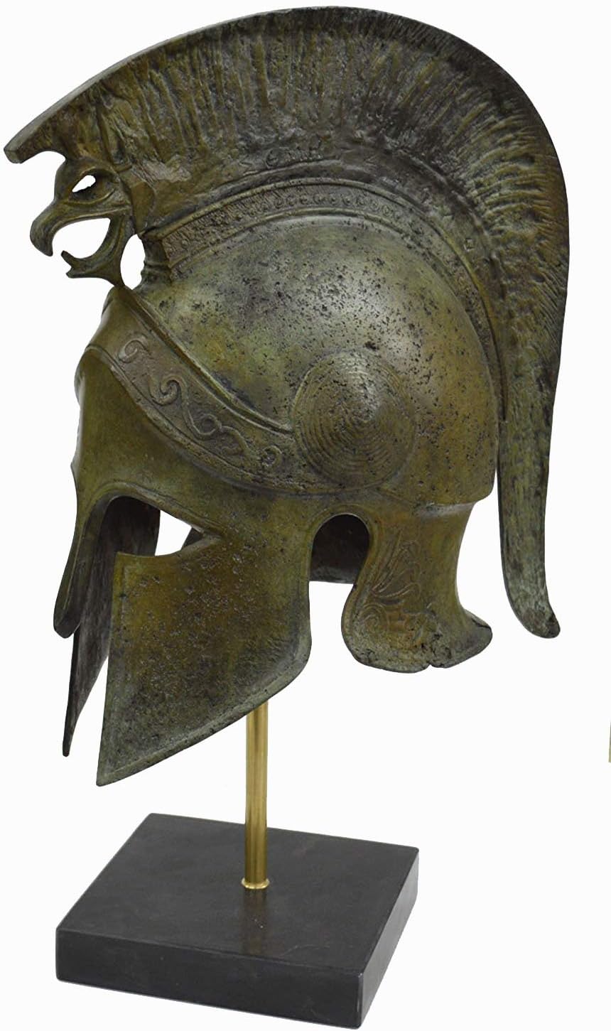 Corinthian Solid Bronze Helmet with Griffin - Ancient Athenian Spartan Armor