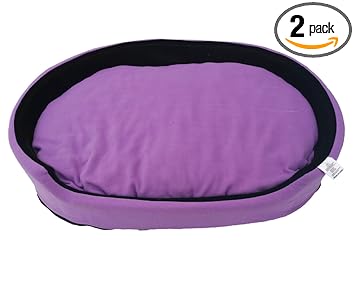 Comfy Deluxe Foam Filled Oval Shape Both Side Reversible Export Quality Black/Purple Dog Bed -X Large