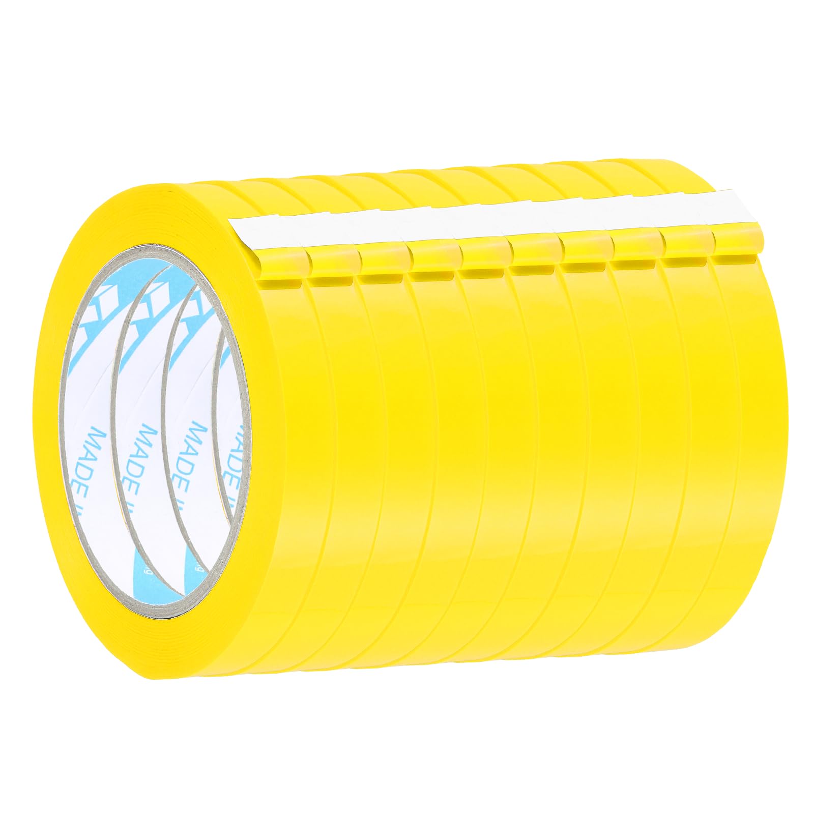 sourcing map 10 Pcs Poly Bag Sealing Tape, 1/2" x 98.4 Yard Plastic Bag Sealer Tape Packaging Sealing for Shops Packaging Food Vegetable Meat Cake Bread Freezer Ice, Yellow