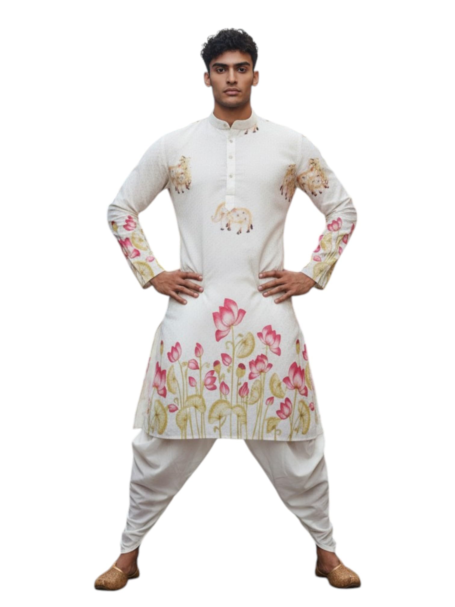 trustous Men's Printed Kurta Dhoti Set Traditional Ethnic Wear for Festivals & Weddings | Men's Stylish Printed Kurta with Dhoti Set | Traditional Indian Ethnic Wear for Men-picture-33