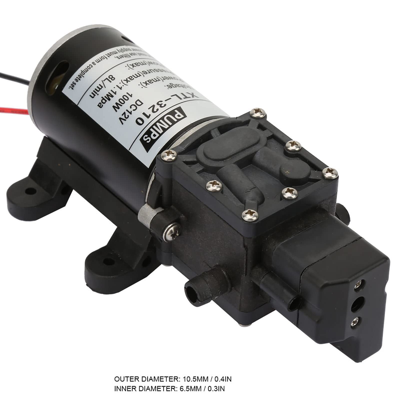 3210YA 12 100 Pompa Acqua a Membrana, Pompa Acqua Autoadescante da 100 W con Pressostato, Pompa a Membrana Elettrica per Attrezzature Industriali