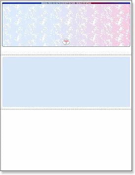 Blank Laser/Ink Jet Prismatic Red/Blue Laser Check Stock - Check On The Top, for Versacheck, Quick-Books, and Other Check Writing Software 100 Per Pack
