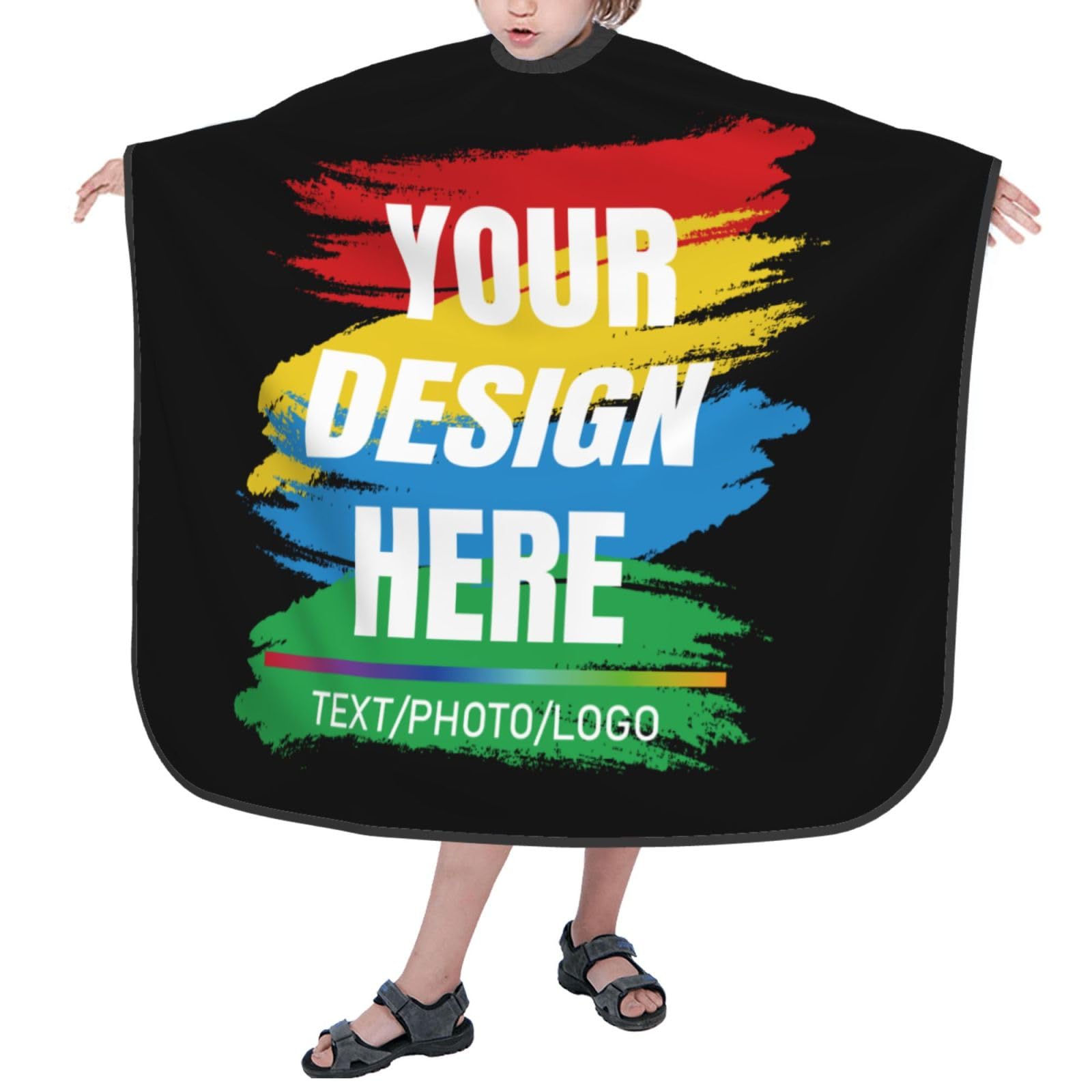 Personalised Hairdressing Cape Custom Hair Dressing Gowns with Image Text Name Custom Hairdressers Cape with Photo Personalised Barber Gown for Home and Barbershop for Kids Hair Cutting, Barbering