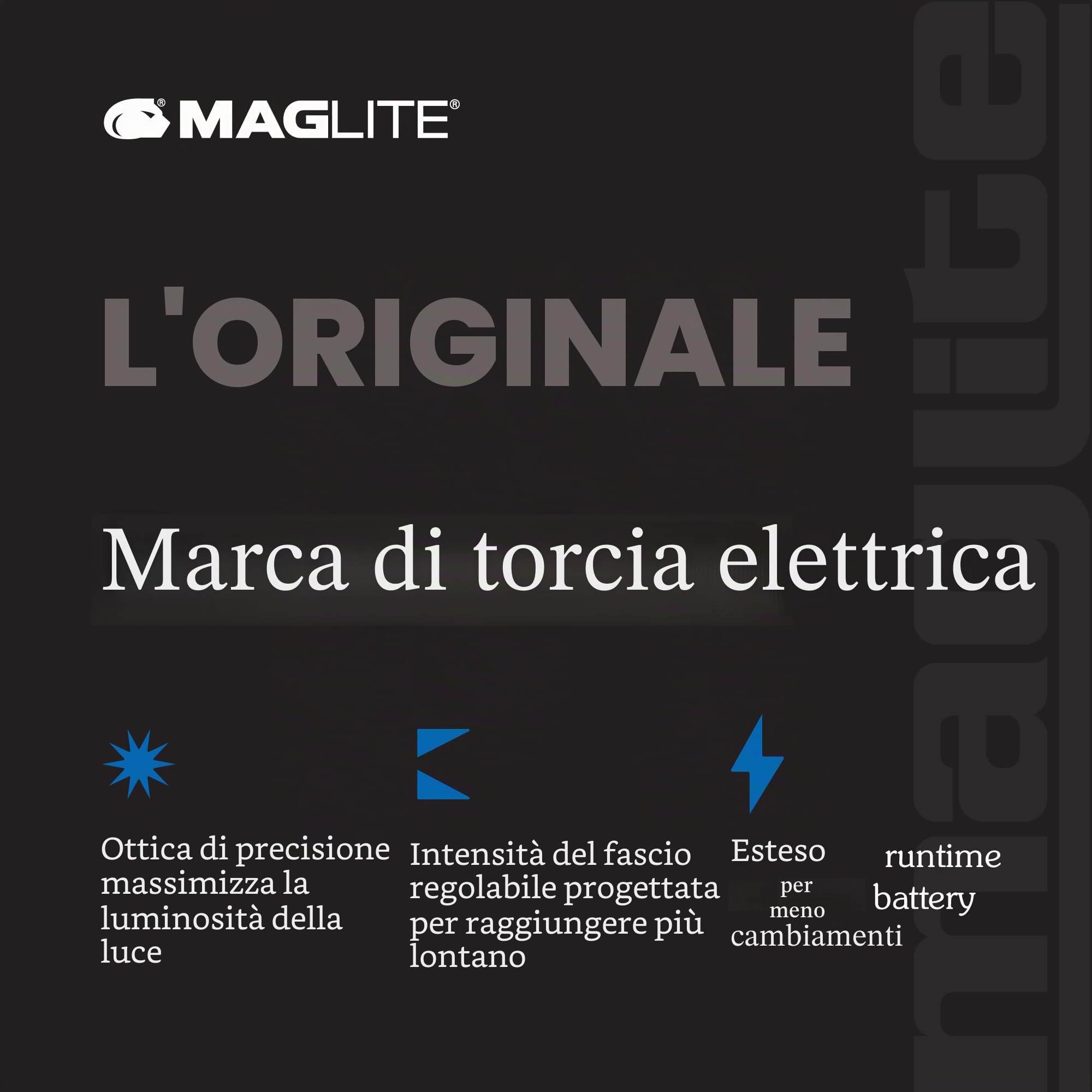LINTERNA MAG-TAC™ POLICIAL-Mag-Tac con corona, negro