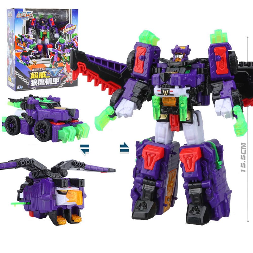 海外メーカー 変形ロボットフィギュア 紫カラー 付属品完備 Amazon.co.jp: MZATIVATT 狼鷹の機甲変形機甲変形ロボット機甲合体