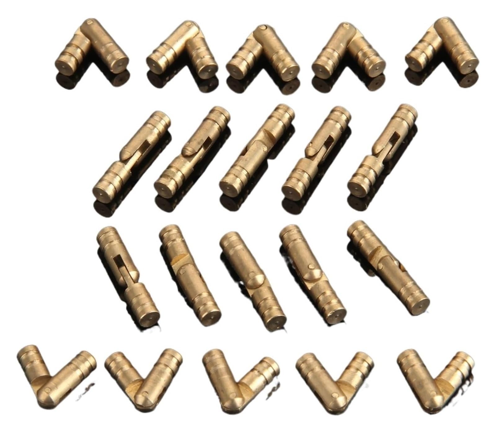 Wbtajzhy One Color 20Pcs Barrel Hinges Copper Cylindrical Cabinet Jewelry Box Concealed Furniture Hardware