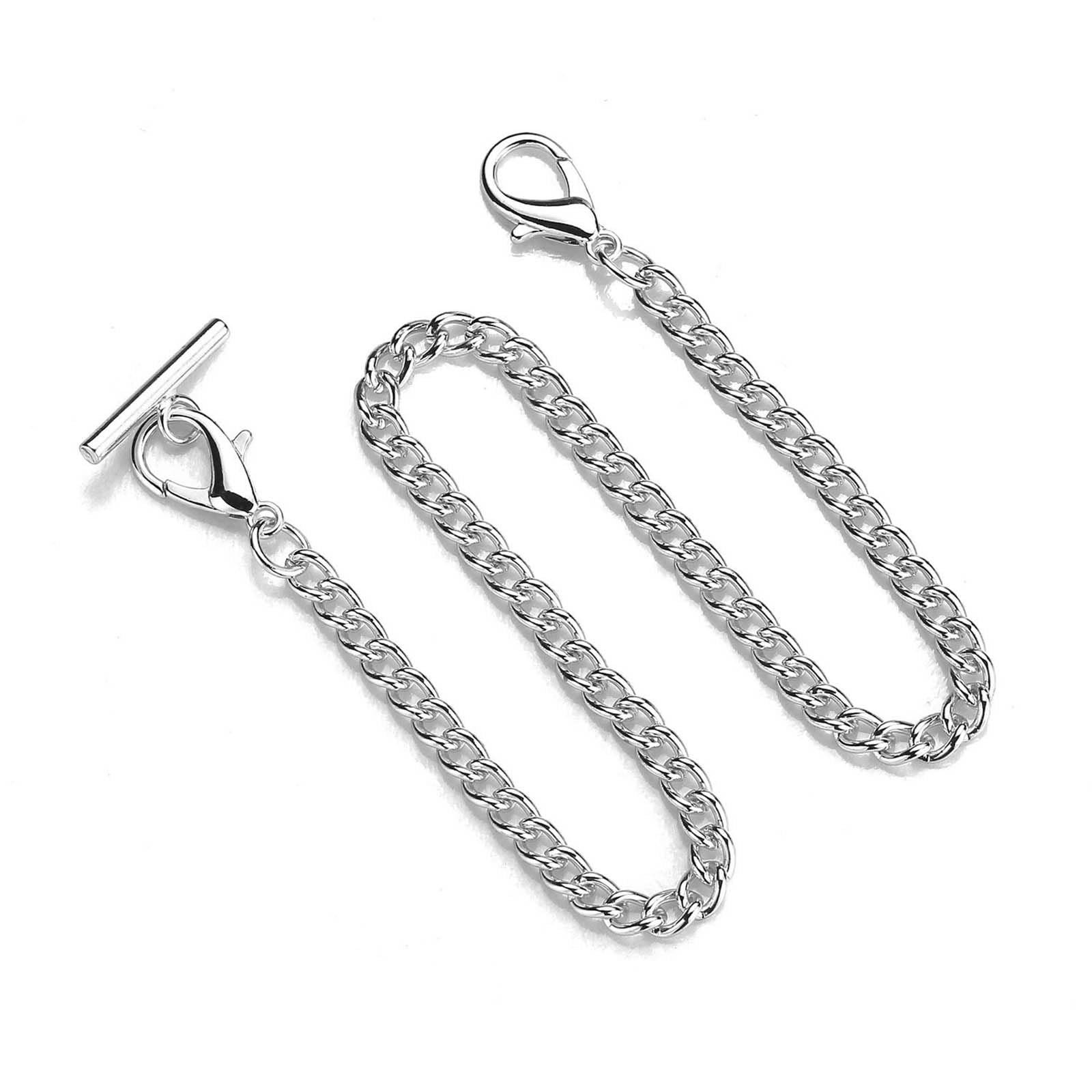 XISAOK Pocket Watch Chain Gold Silver Color Pocket Watches Chains Replacement Chain for Antique Vintage Watch Alloy