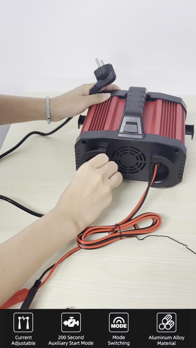 Caricabatteria Auto 25A Husgw - Per Batterie 12V/24V, LiFePO4, AGM, GEL, Con Funzione Booster E Display LED - Foto 2