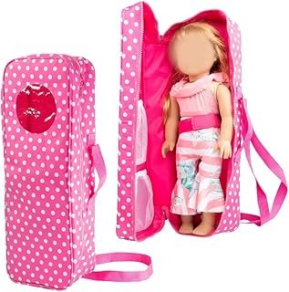 Doll Storage Carrying Case - (Pink Polka Dot) for Any 18