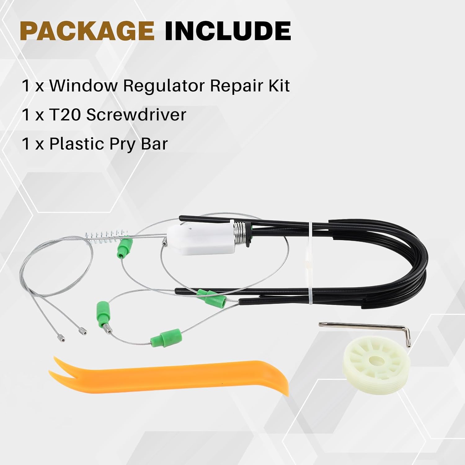 Front Driver Window Regulator Repair Kit Compatible with Chevrolet Corvette C6 2005 2006 2007 2008 2009 2010 2011 2012 2013 Front Left Driver Side Fixes Sticking/Slow