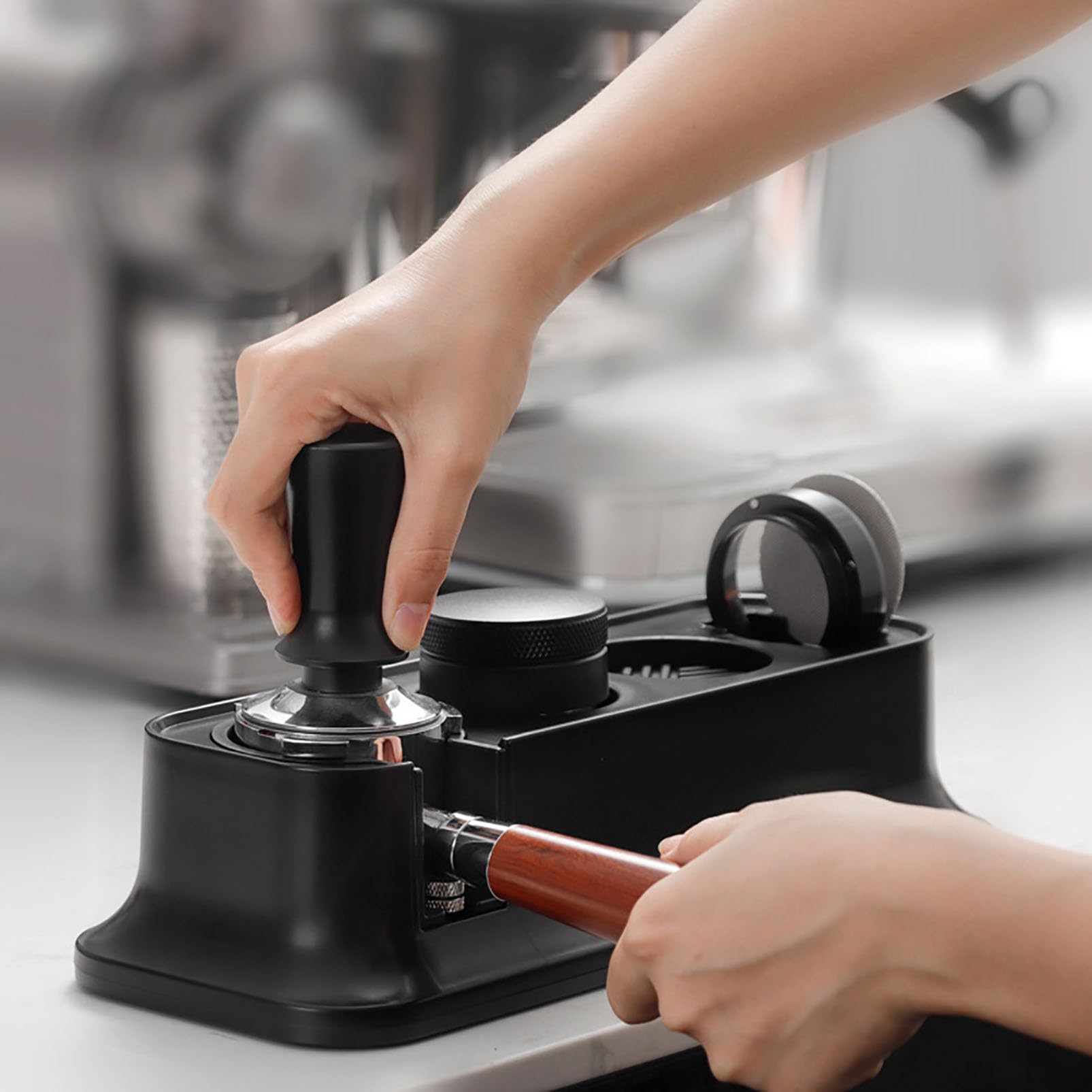 Tamperstation Für Barista  51-58mm  Schwarz Tamper Station Aus ABS Einstellbar Coffee Tamping Station Espresso Station Fur Barista Zubehor Ohne Zubehor 87062062