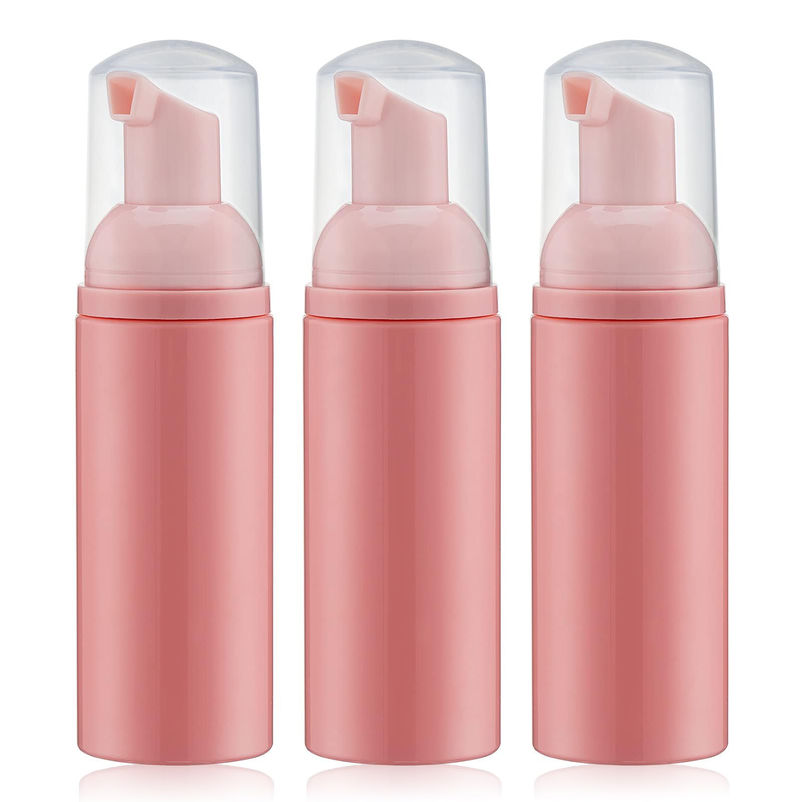 Pink Pump Foaming Soap Bottle - 60ml, 2 fl oz Travel Size Dispenser for Lash Shampoo and Cleanser