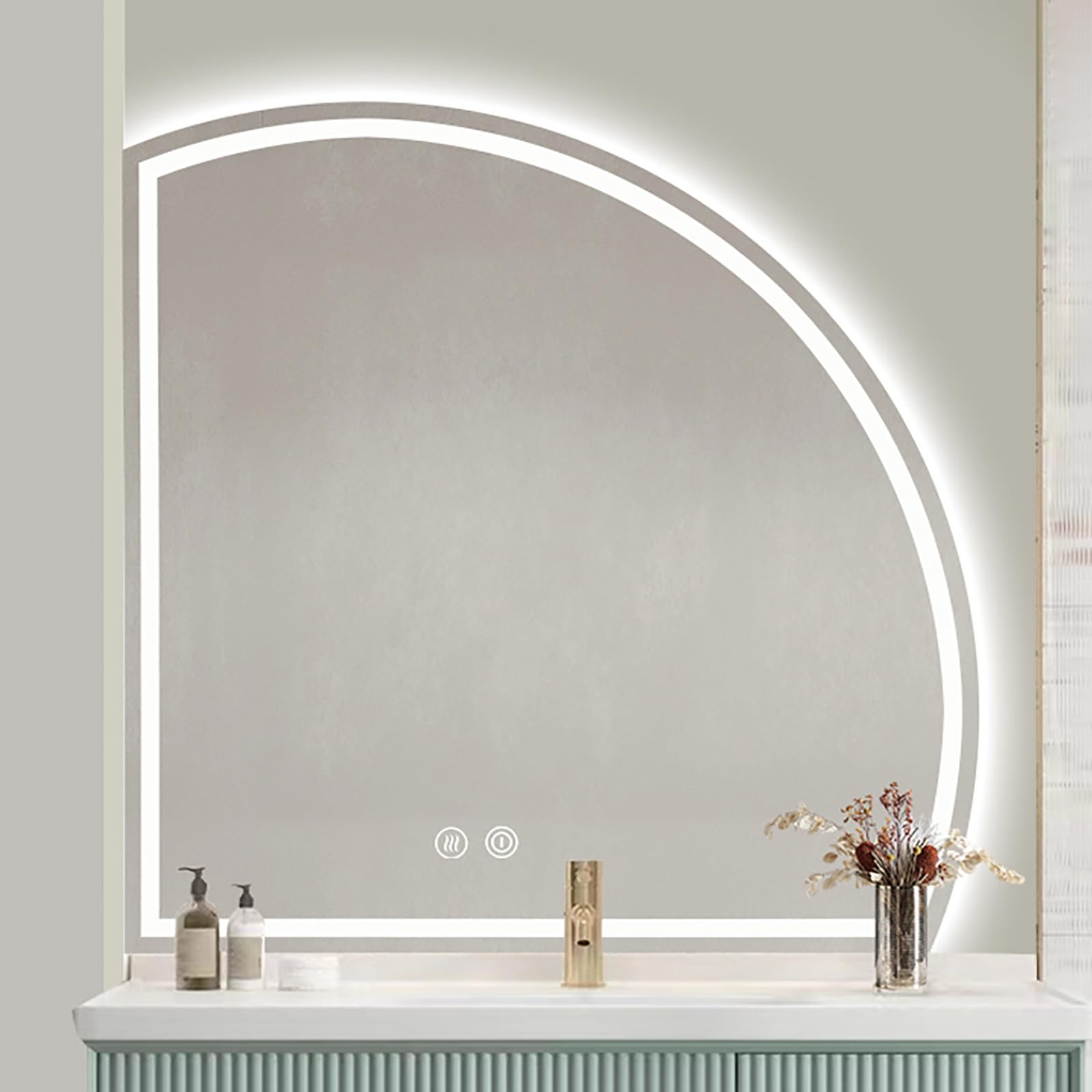 Miroir de salle de bain à LED 80cm fini la buée avec verre antidéflagrant