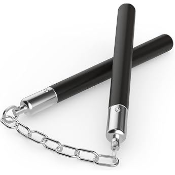 siawadeky Rubber Nunchuck Safety Design Nuntre Diet Lightweight Painless Martial Arts Training Equipment Bruce Lee Kung Fu Beginner Practice Nunchuk Authentic Speed Halloween Cosplay Performance Stage