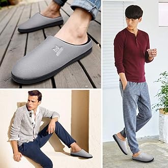 MAIITRIP Memory Foam Clog Slippers for Men House Indoor Outdoor,Cozy Winter Warm Non Slip Slip on Men's House Shoes Bedroom Casual,lightweight Slip Resistant Rubber
