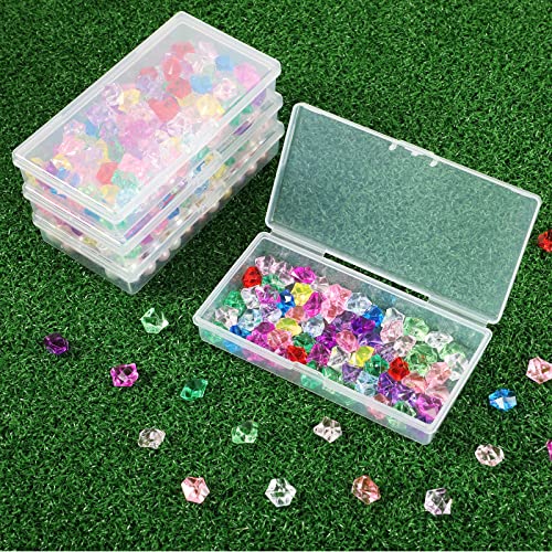 Image of SATINIOR 24 Packs Small Clear Plastic Beads Storage Containers Box with Hinged Lid for Storage of Small Items, Crafts, Jewelry, Hardware(4.8 x 2.4 x 0.9 in)