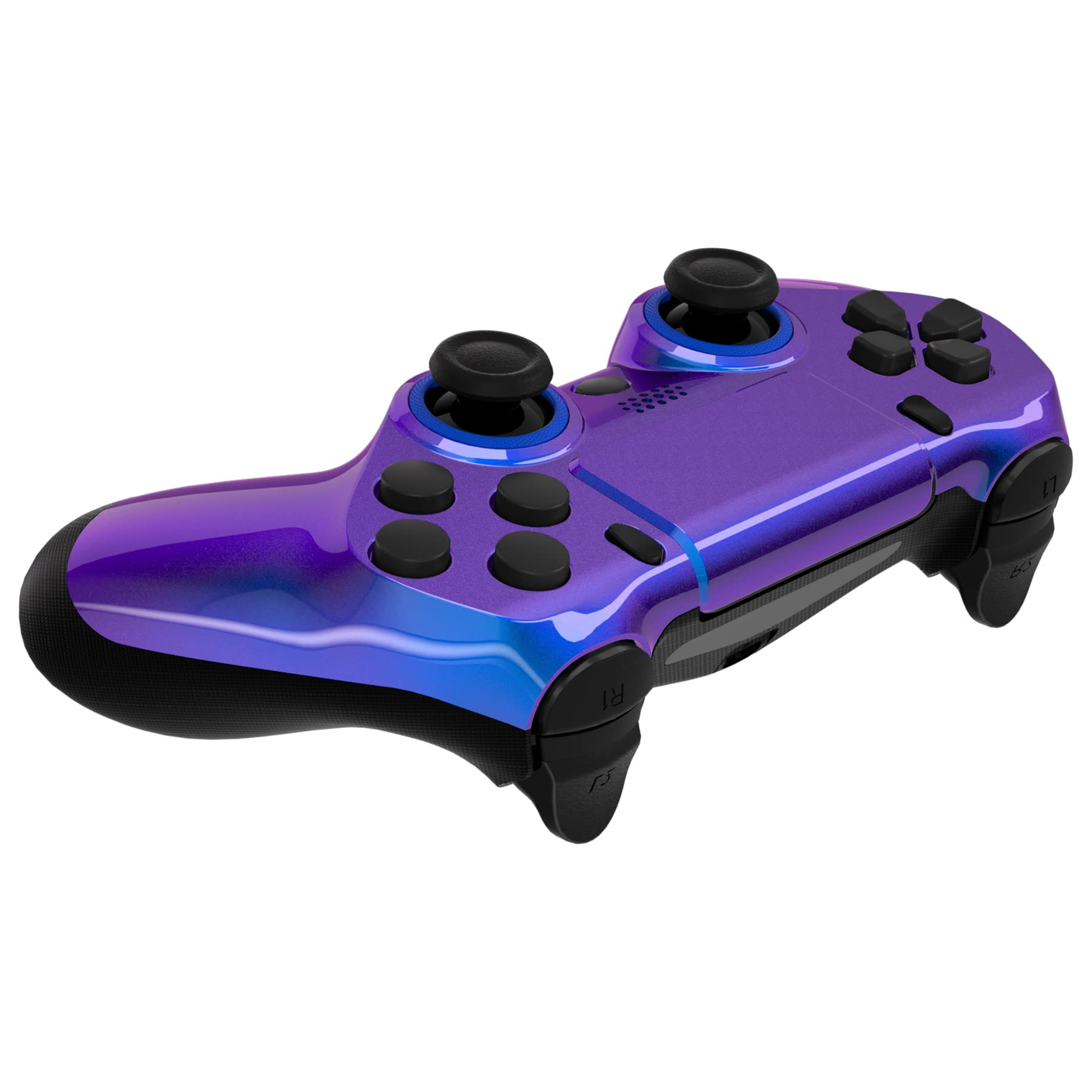 eXtremeRate Cover Custodia Touchpad Compatibile con ps4 PRO Slim Controller,Ghost Copertura Frontale Case Scocca Touchpad Compatibile con ps4 Joystick JDM-040/050/055-Camaleonte Viola Blu