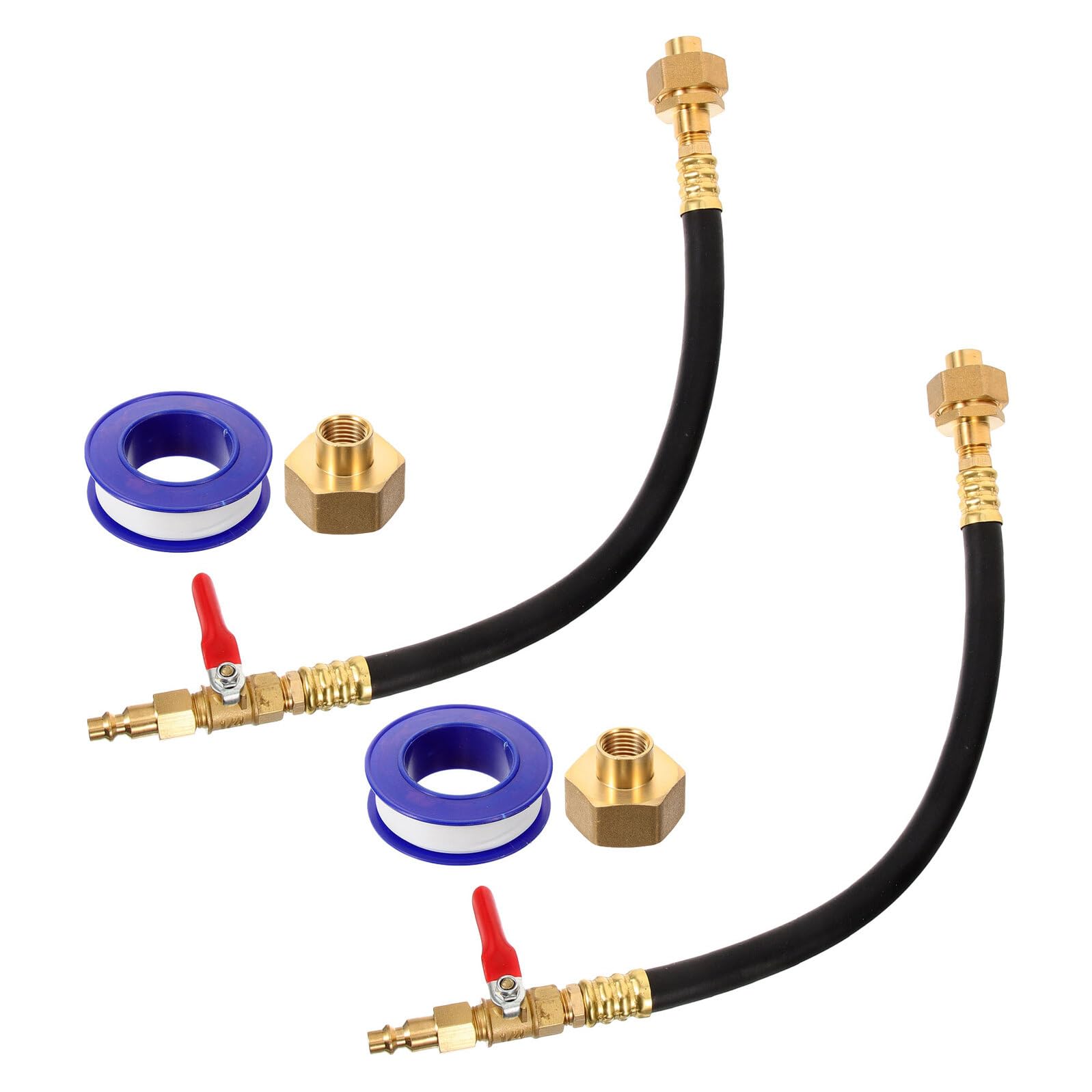 Set da 2 Adattatori a Collegamento Rapido per Scarico Acqua Camper Invernale Kit Preparazione Svernamento Valvola di Chiusura Compatibile Compressore Aria per Roulotte e Barca