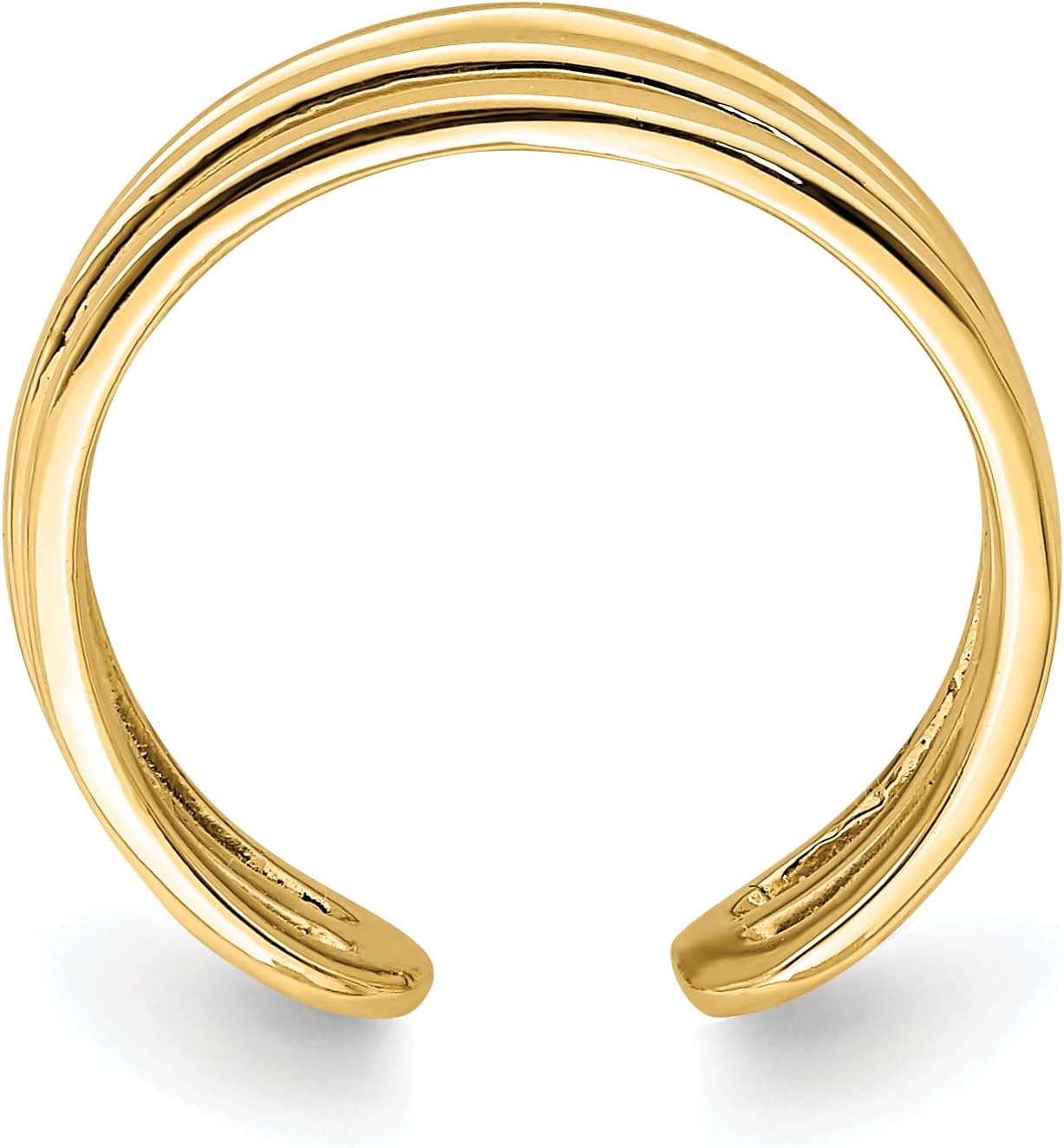 14K Polished 3 Row Toe Ring