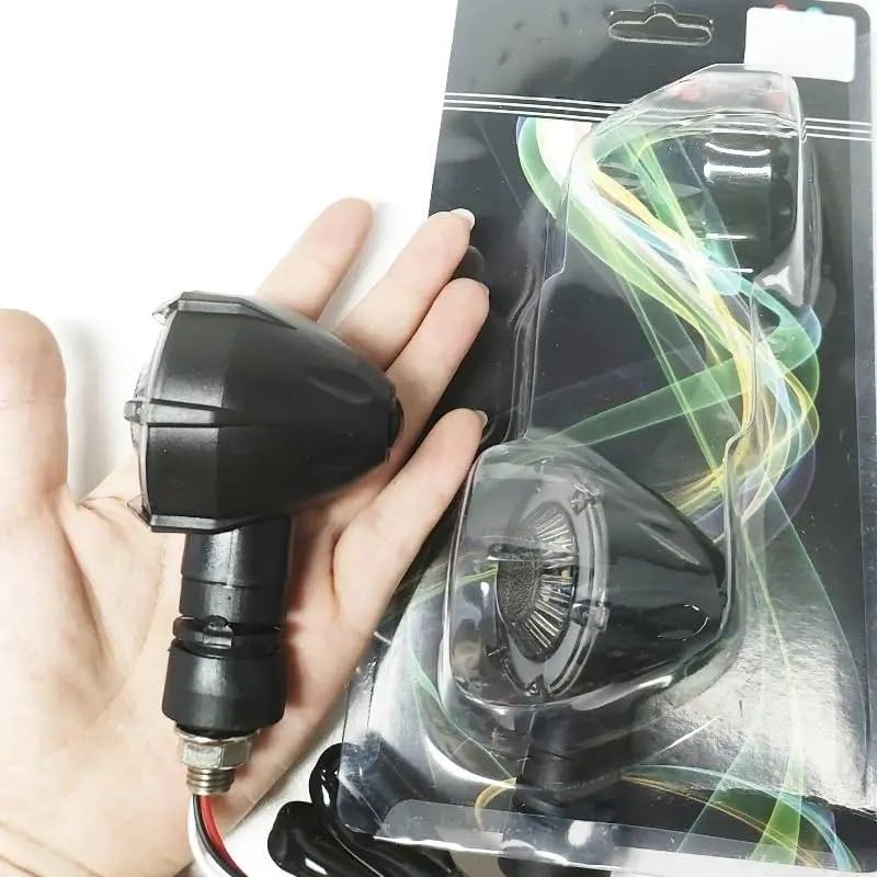 Luces señalización Luces De Señal Giro Para Motocicleta | Luces de señal de para motocicleta, lámpara indicadora de Flash que fluye secuencial(4 White and Relay)