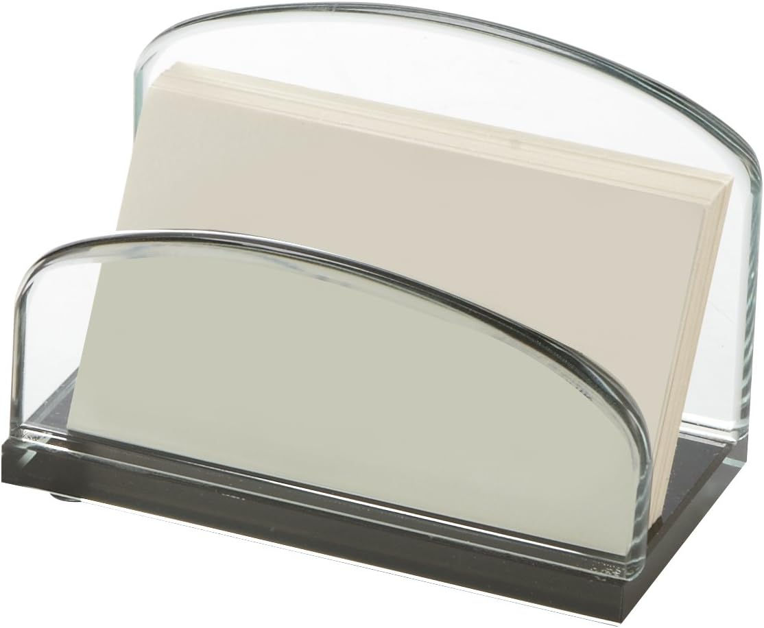 Storex Glass Business Card Holder, 5.25 x 3.13 x 4 Inches, Case of 4 (STX70148U04C) : Office Products