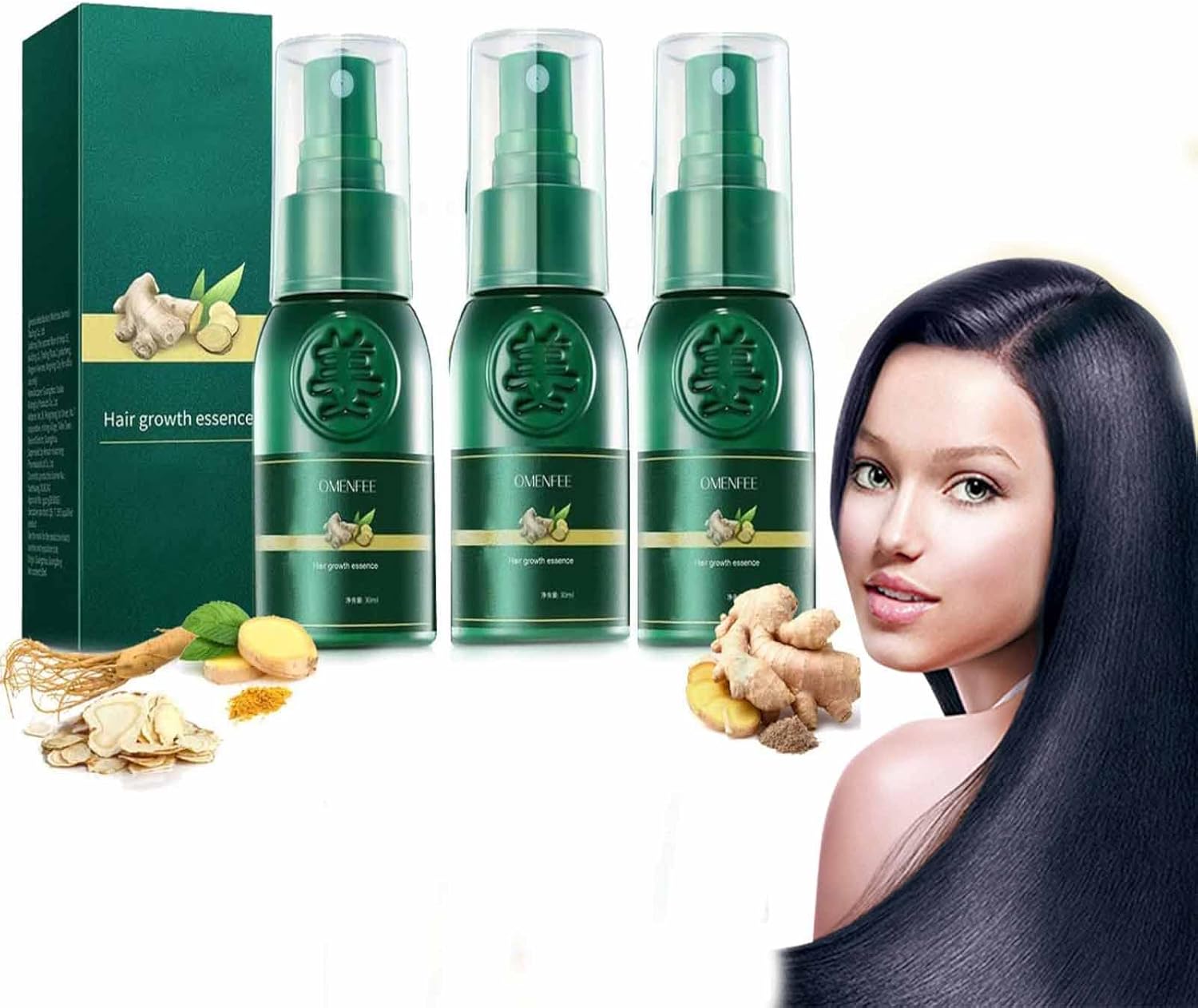 3pcs 7 Days Ginger Hair Growth Serum Spray Biotin Hair Growth Serum