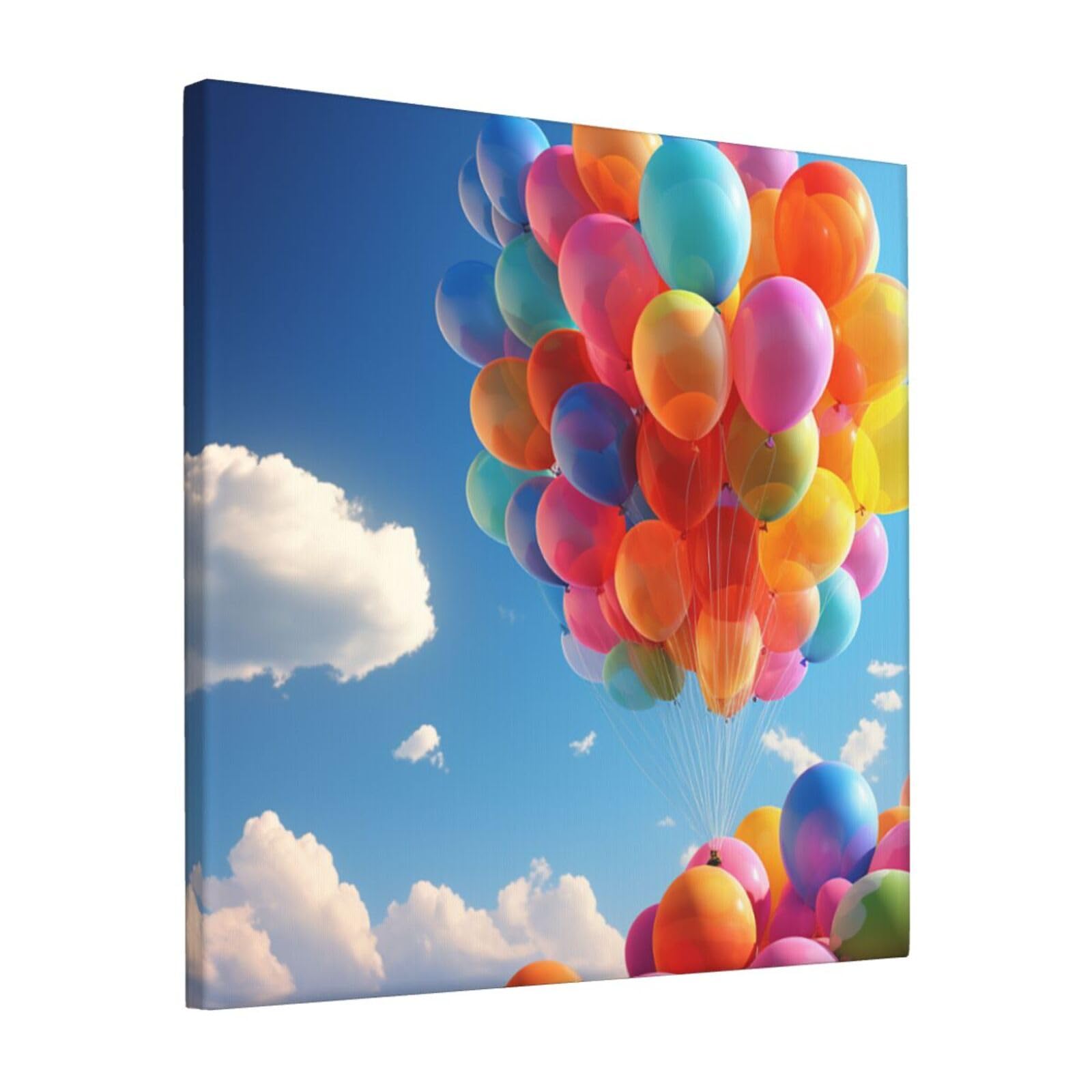 FodPand Colorful Balloon Canvas Wall Art for Living Room Wall Decor 12"x12" Modern Artwork Painting Pictures Hanging Canvas Prints Aesthetic Wall Art for Bedroom Bathroom Office Wallart Decor