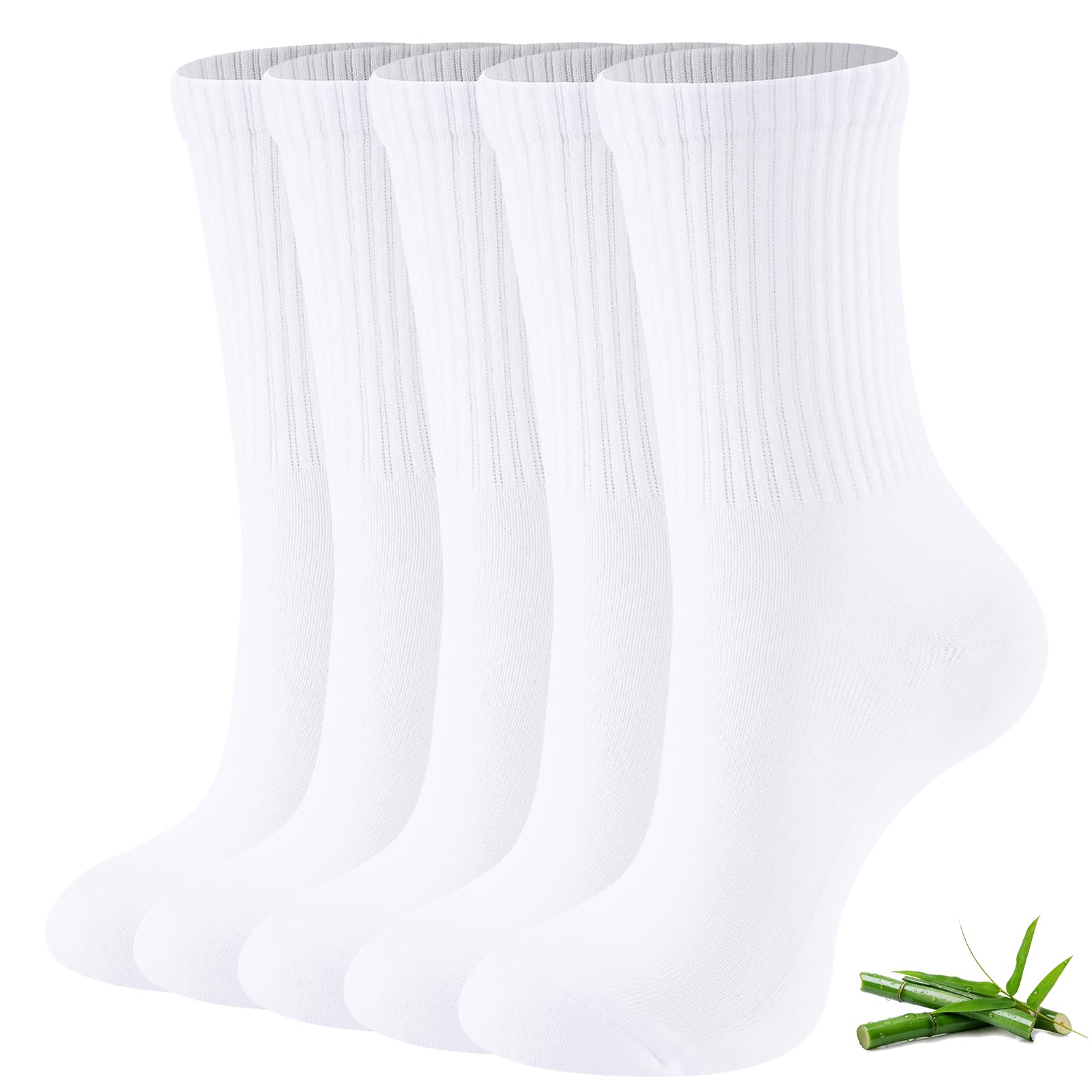 BambooHop Tennissocken Damen, atmungsaktive Bambus Sportsocken, 5/10 Paar | 45 % Bambusviskose, 45 % Baumwolle, Frotteesohle, geruchshemmend; Laufsocken, Wandersocken, Geschenk für Damen, 35-38/39-42