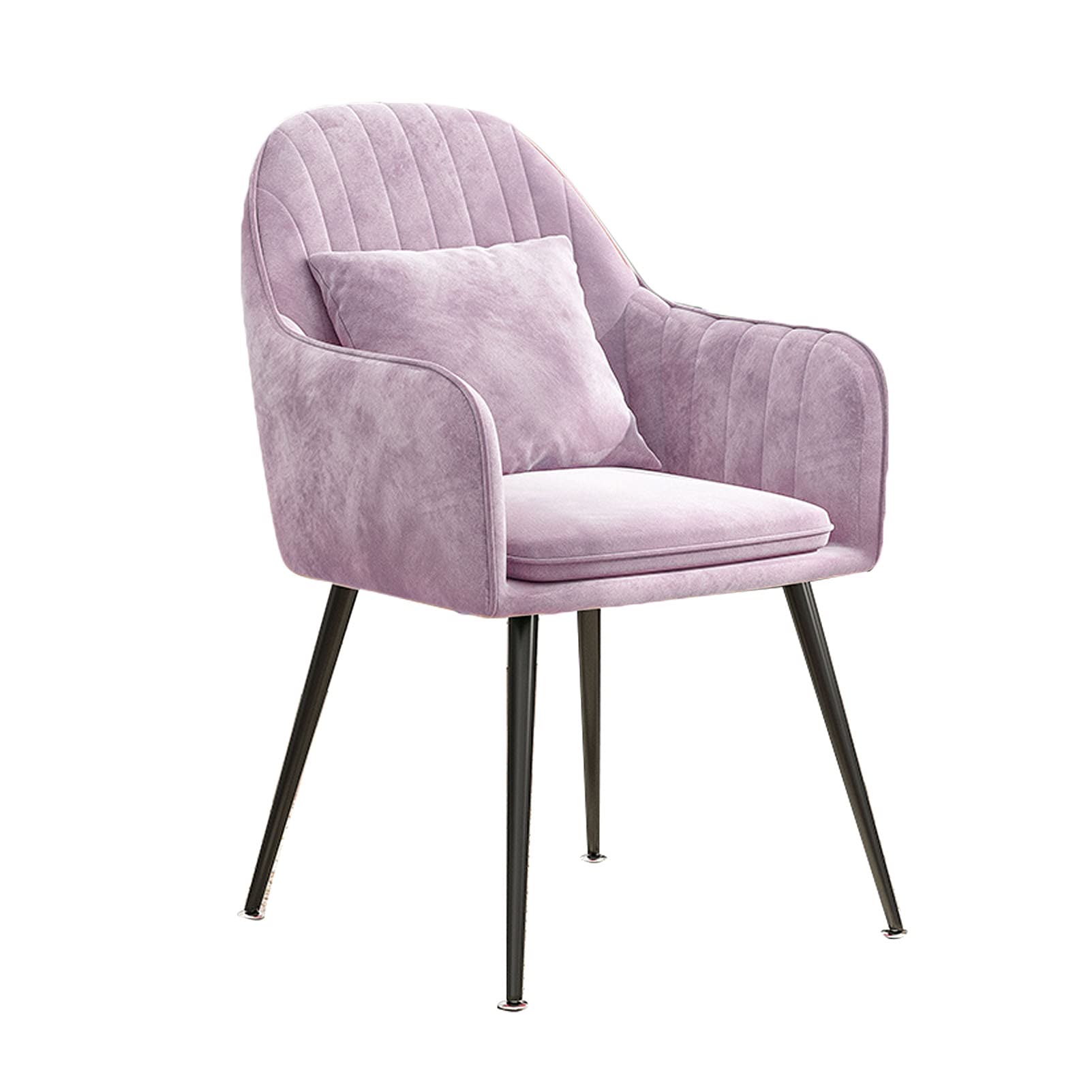YNBSHGAA Dining Chairs Dining Room Chairs Dining Chairs Velvet Armchairs for Counter Lounge Living Room Corner Chair Steel Legs Upholstered Modern Tub Chairs with Backrest Armrest,6-Purple-One Size