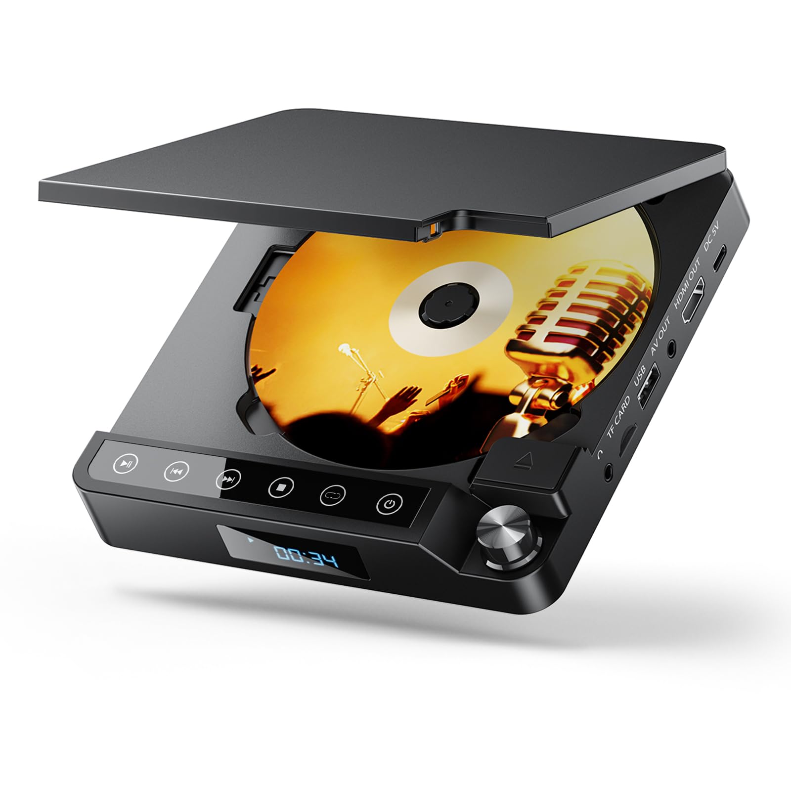 Amazon | ミニDVDプレーヤー 1080P HDMI/AV出力対応 タッチボタン式