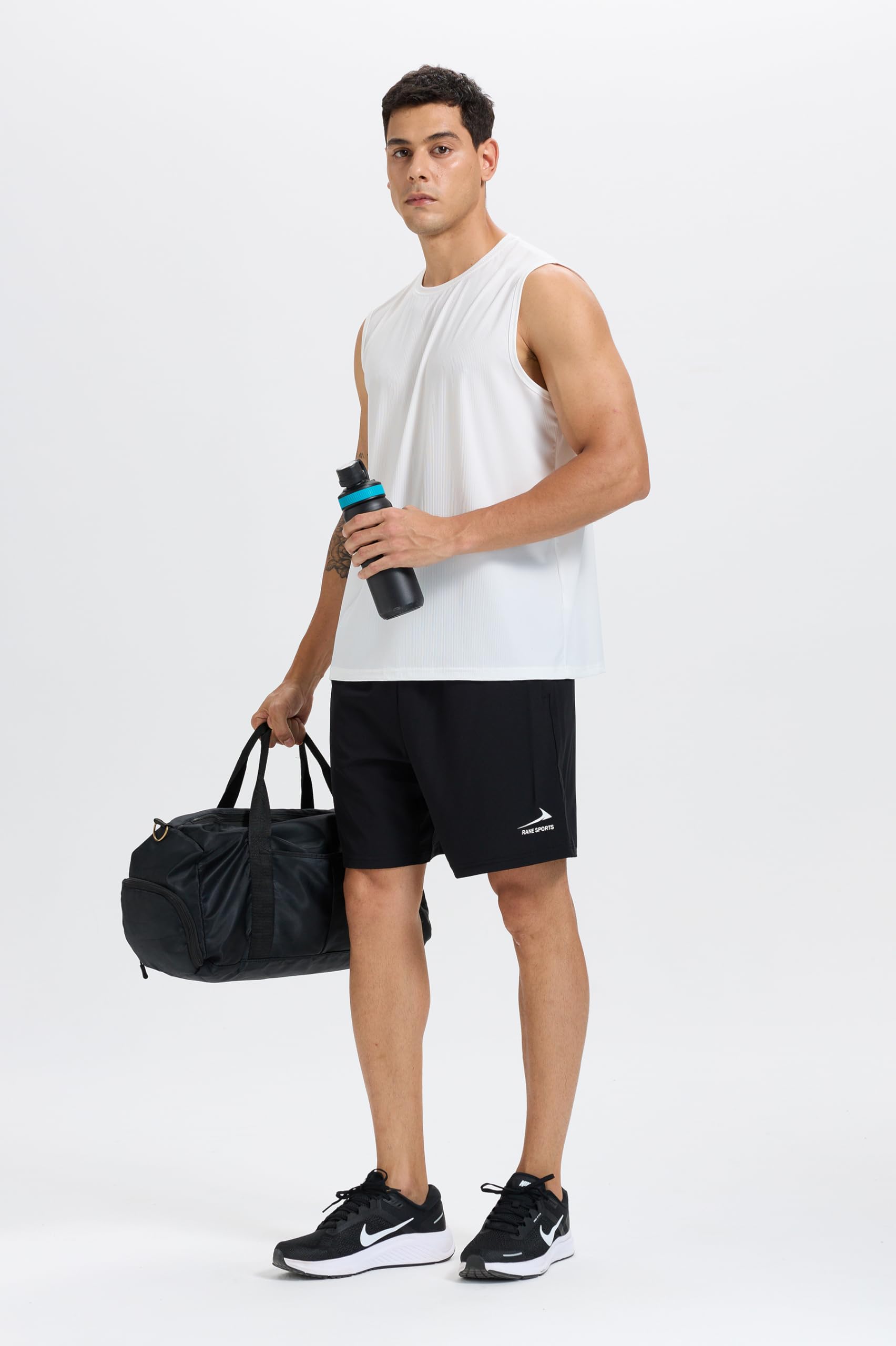 Rane Sports Pantalones Cortos Deportivos para Hombre con Bolsillos Cremallera Ligeros Transpirables para Correr Gimnasio
