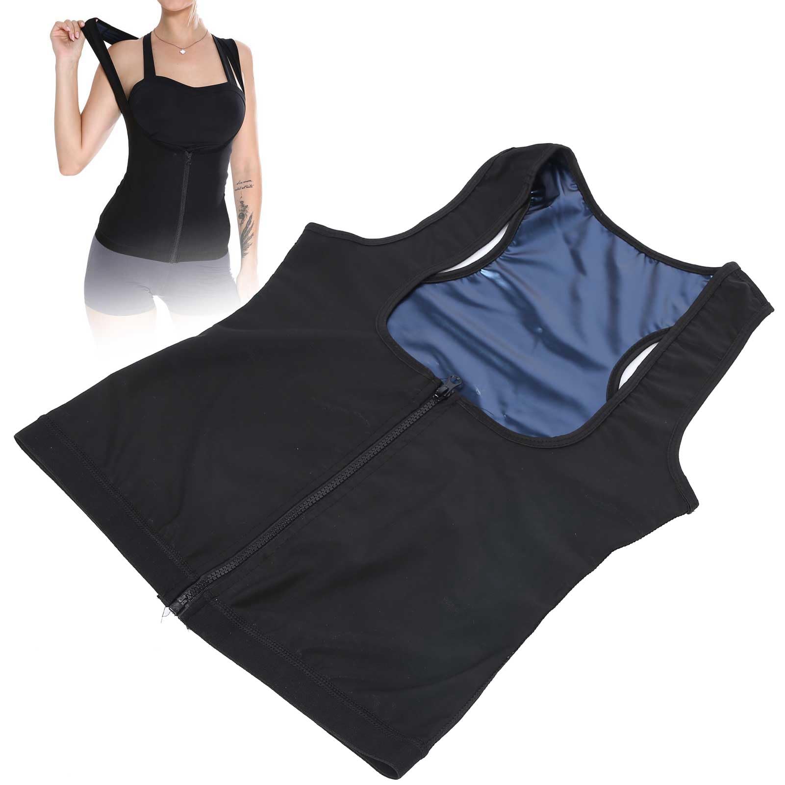 Corsetto da allenamento per donna, gilet con cerniera riscaldamento sudore canotta per sauna Body Shaper traspirante elastico bruciagrassi shapewear per dimagrire